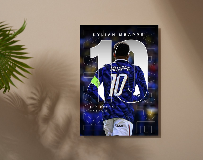"MBAPPE - FRANCE" -Shiny & Sturdy Metallic Poster Art That Pops & Sticks