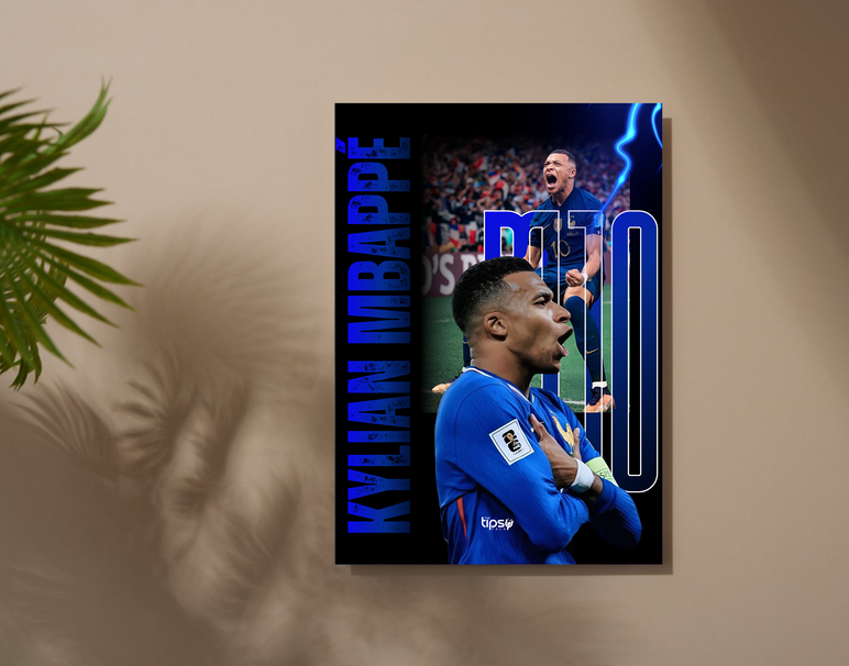"M10 - MBAPPE" -Shiny & Sturdy Metallic Poster Art That Pops & Sticks