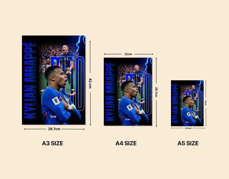 "M10 - MBAPPE" -Shiny & Sturdy Metallic Poster Art That Pops & Sticks