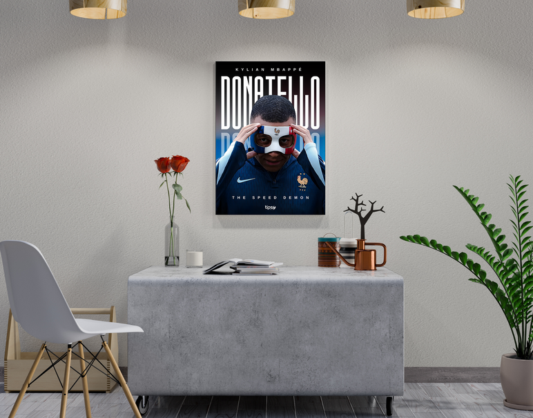 "SPEED DEMON - MBAPPE" -Shiny & Sturdy Metallic Poster Art That Pops & Sticks
