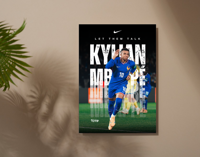 "LET THEM TALK - MBAPPE" -Shiny & Sturdy Metallic Poster Art That Pops & Sticks