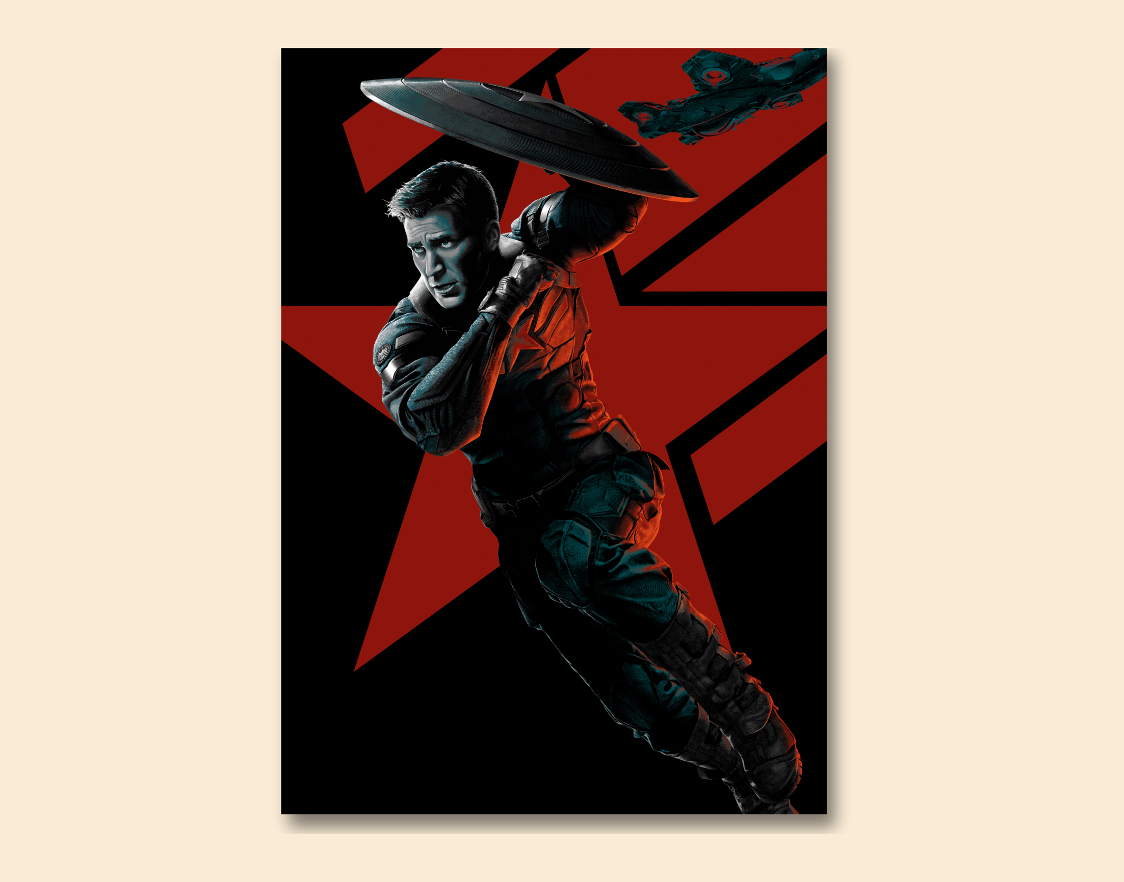"CAPTAIN AMERICA: FAN DESIGN"- Shiny & Sturdy Metallic Poster Art That Pops & Sticks (Literally!)