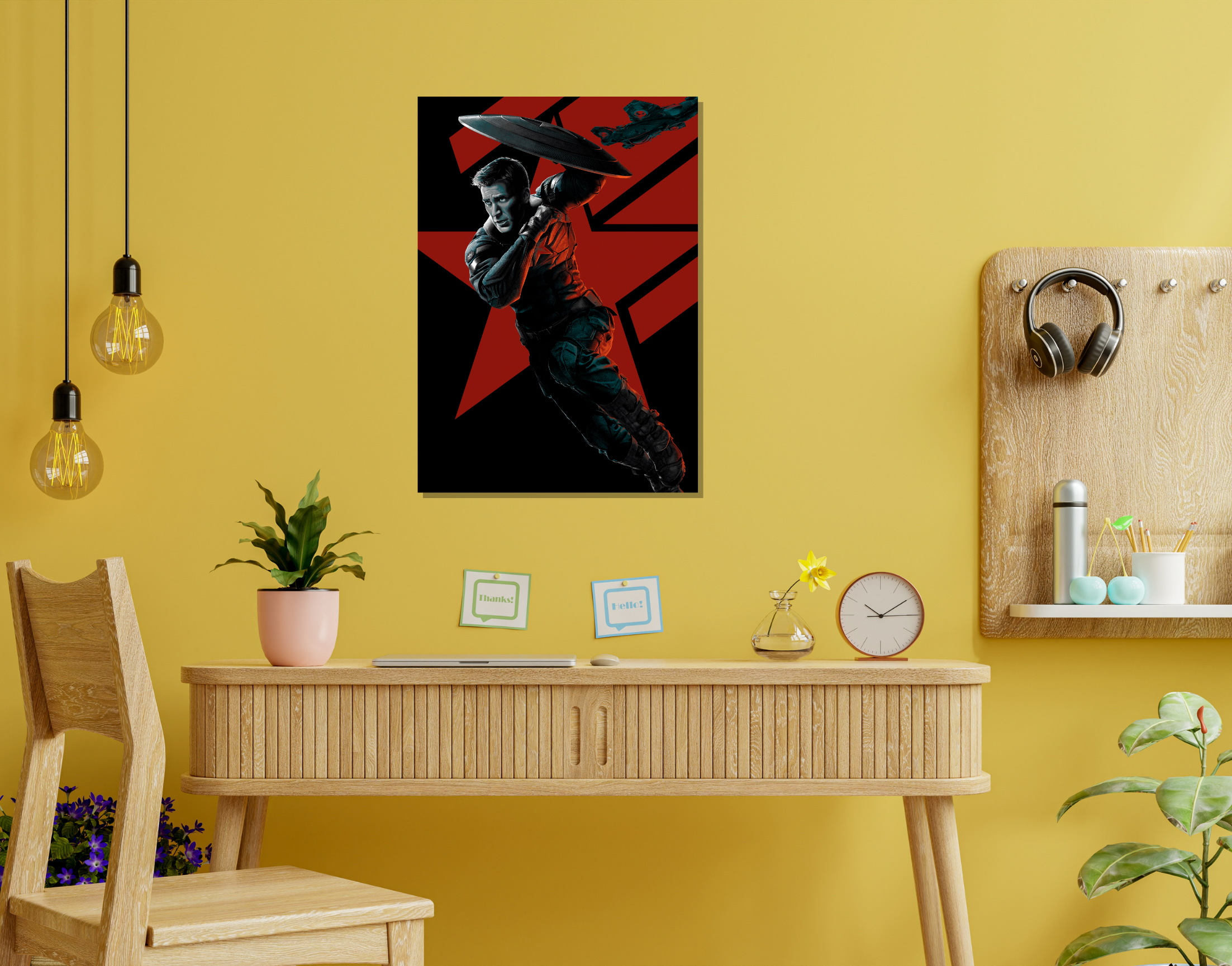 "CAPTAIN AMERICA: FAN DESIGN"- Shiny & Sturdy Metallic Poster Art That Pops & Sticks (Literally!)