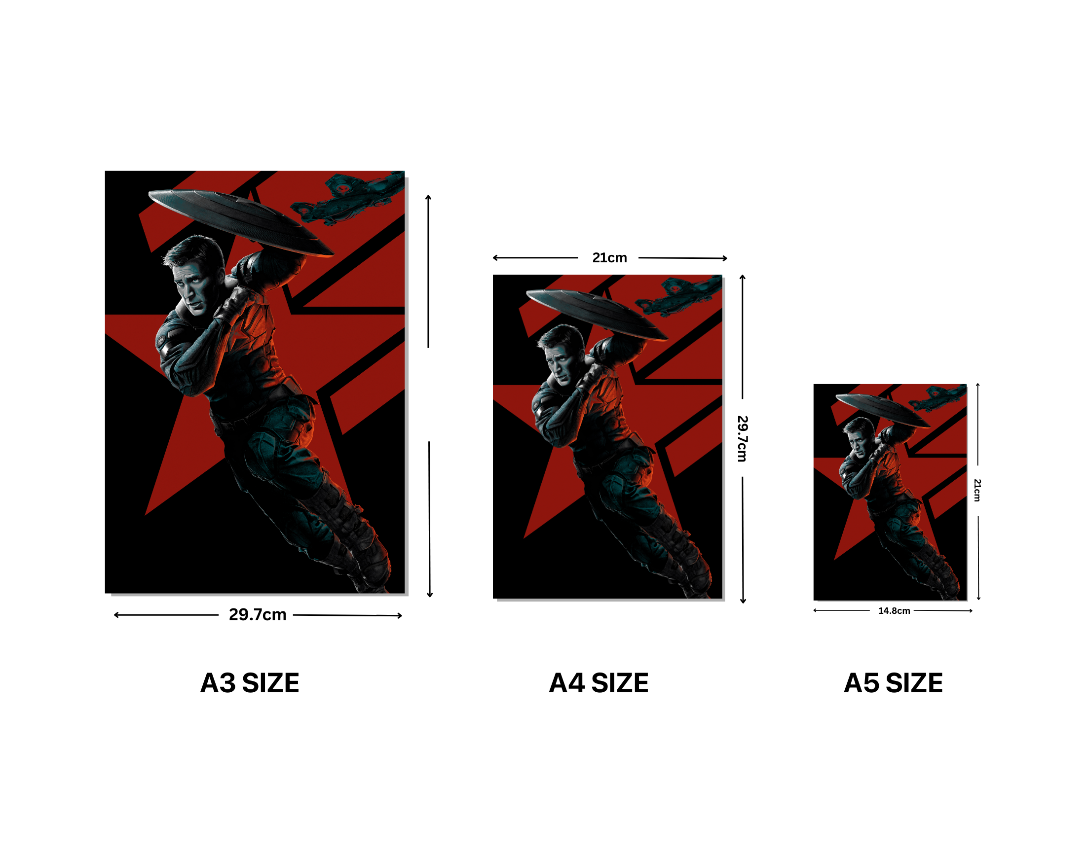"CAPTAIN AMERICA: FAN DESIGN"- Shiny & Sturdy Metallic Poster Art That Pops & Sticks (Literally!)