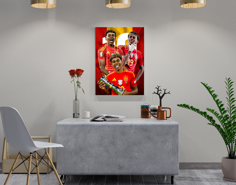 "SPAIN'S LAMINE YAMAL" -Shiny & Sturdy Metallic Poster Art That Pops & Sticks