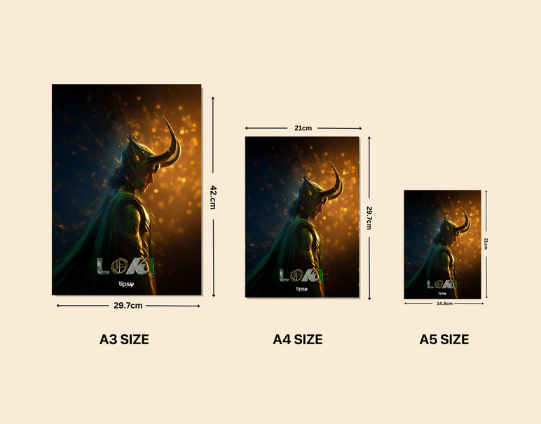 "LOKI - THE GOD" -Shiny & Sturdy Metallic Poster Art That Pops & Sticks