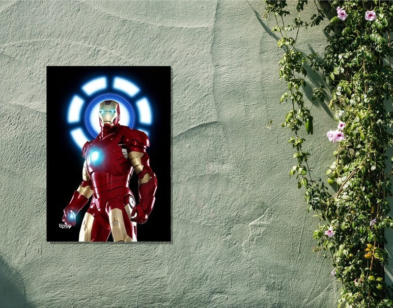 "PROOF THAT TONY HAD HEART" -Shiny & Sturdy Metallic Poster Art That Pops & Sticks