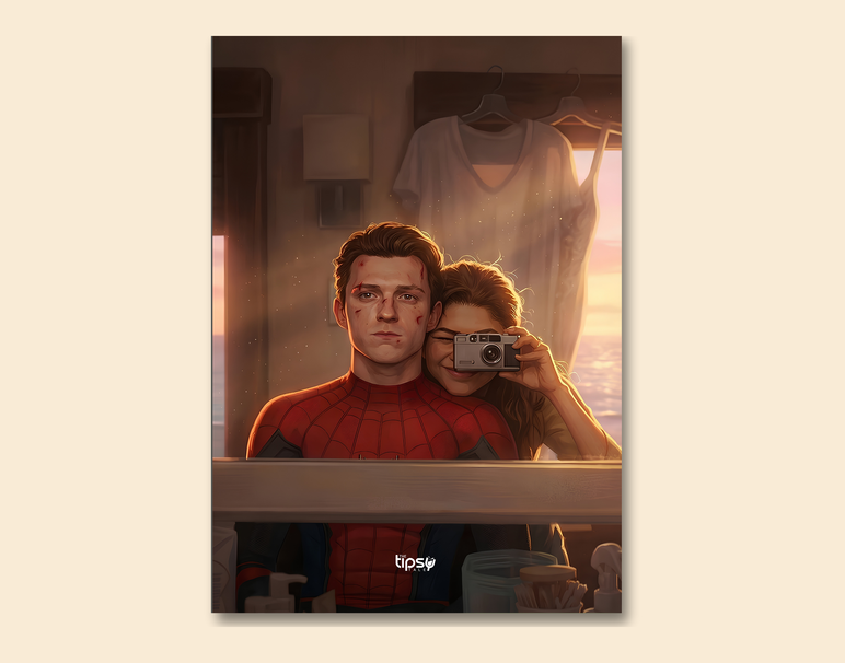 "SHE IS MY MJ - SPIDEY" -Shiny & Sturdy Metallic Poster Art That Pops & Sticks