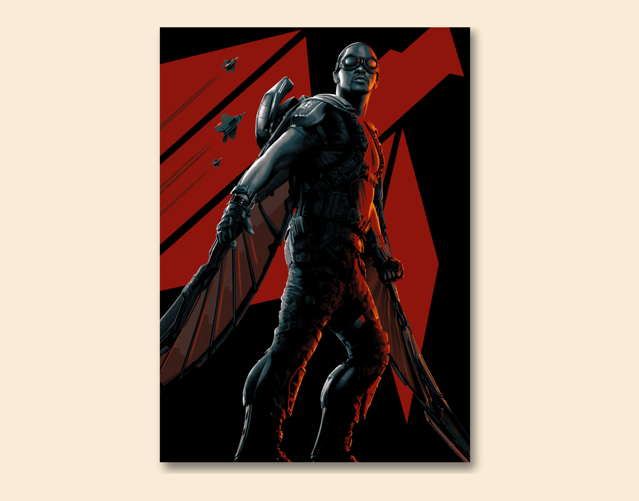 "FALCON: FAN DESIGN"- Shiny & Sturdy Metallic Poster Art That Pops & Sticks (Literally!)