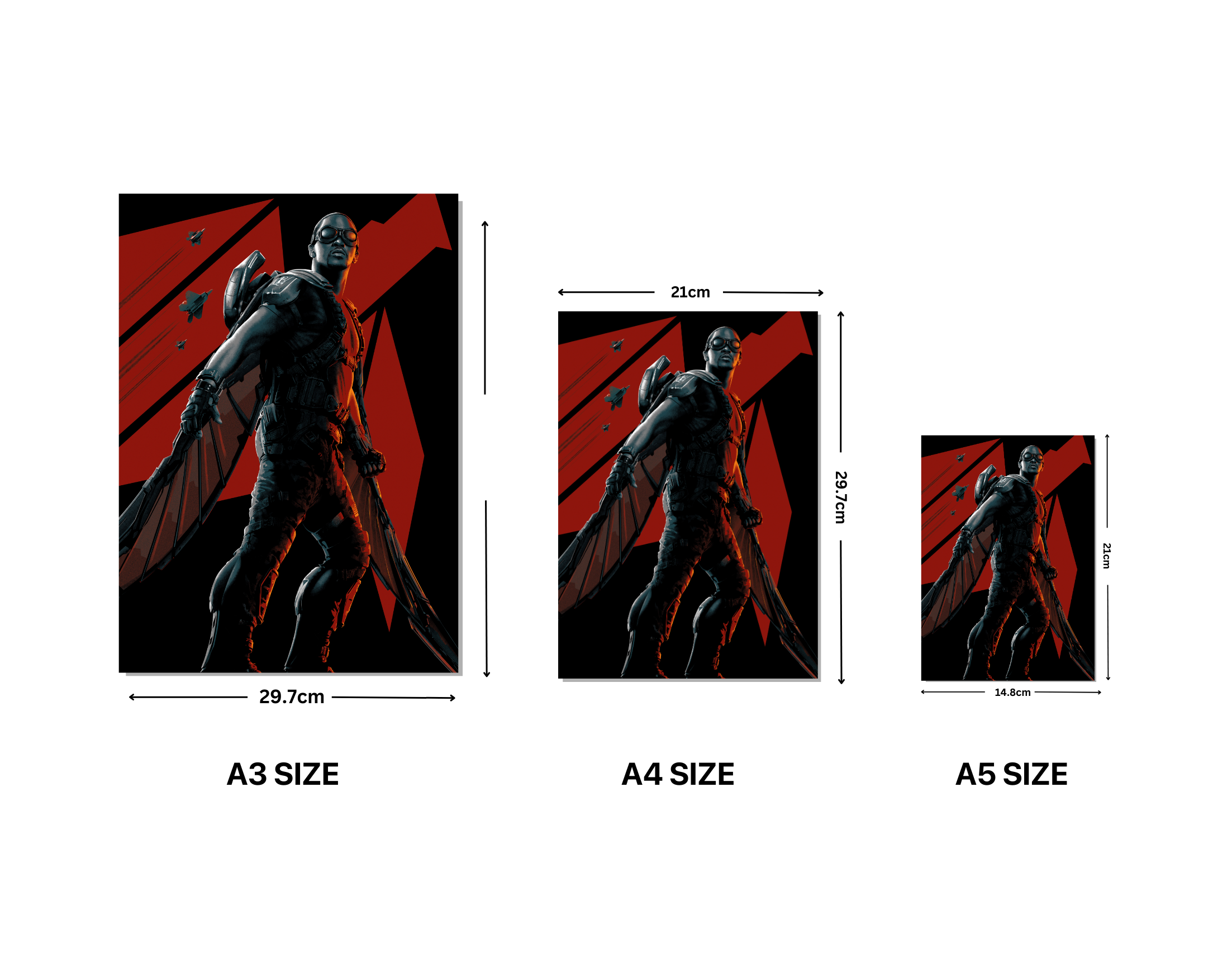 "FALCON: FAN DESIGN"- Shiny & Sturdy Metallic Poster Art That Pops & Sticks (Literally!)