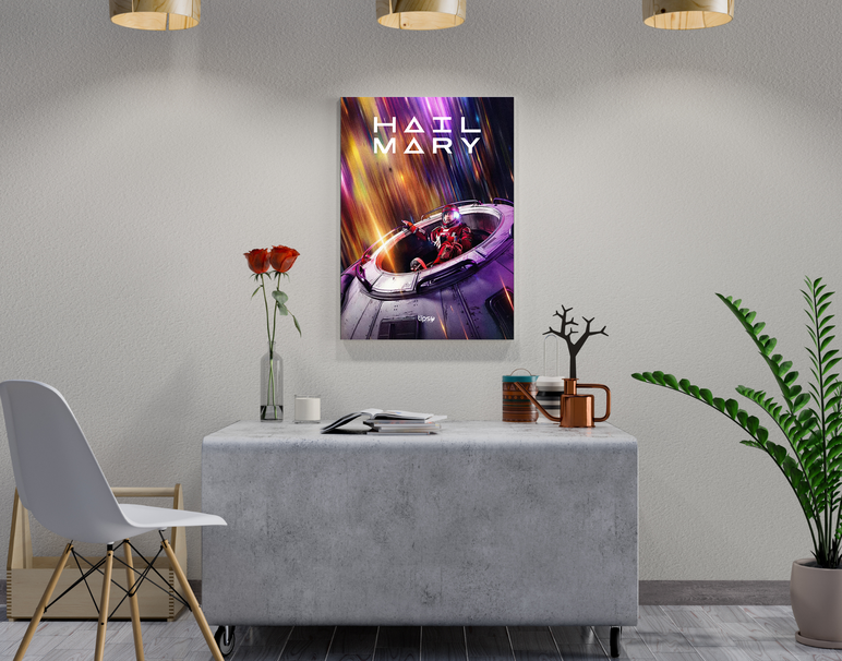 "HAIL MARY - THE MOVIE" -Shiny & Sturdy Metallic Poster Art That Pops & Sticks
