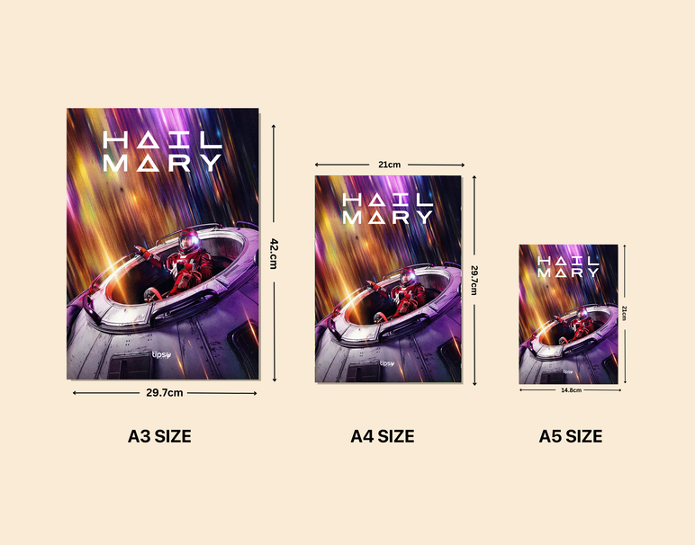 "HAIL MARY - THE MOVIE" -Shiny & Sturdy Metallic Poster Art That Pops & Sticks