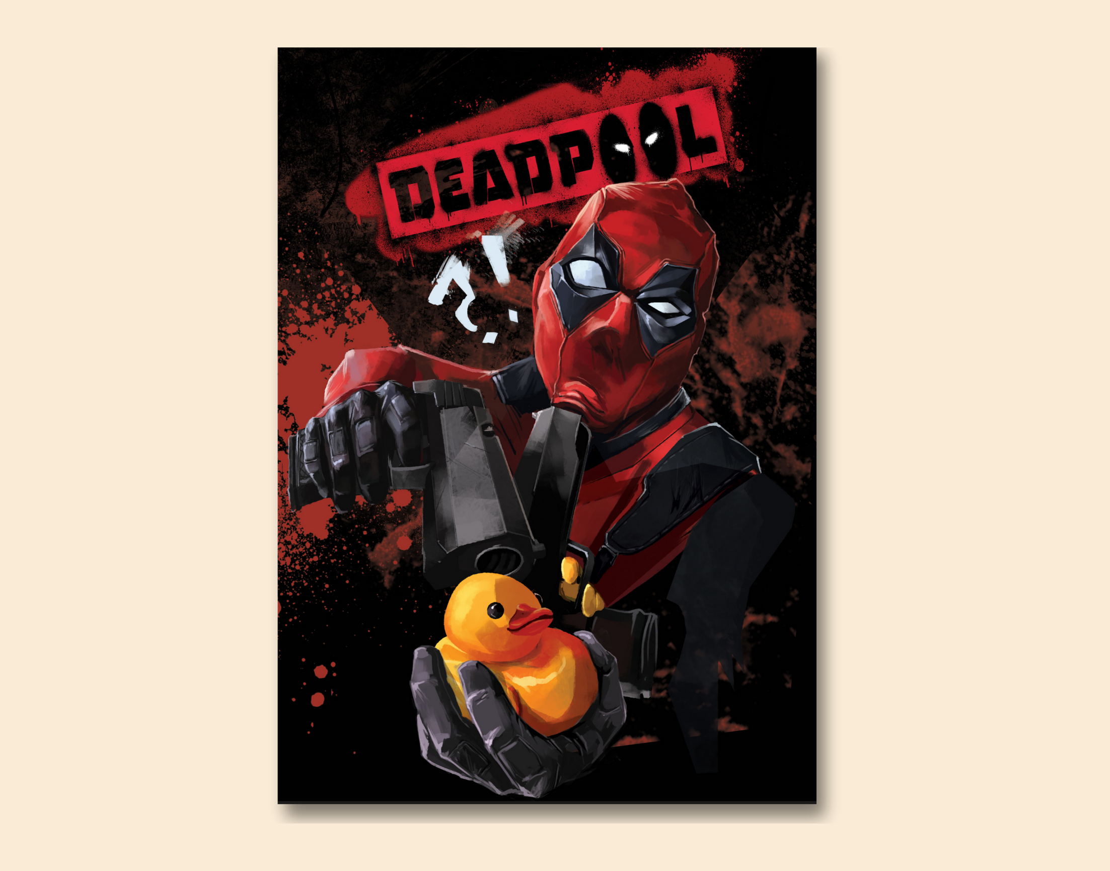 "DEADPOOL: SHOOT THE DOLL"- Shiny & Sturdy Metallic Poster Art That Pops & Sticks (Literally!)