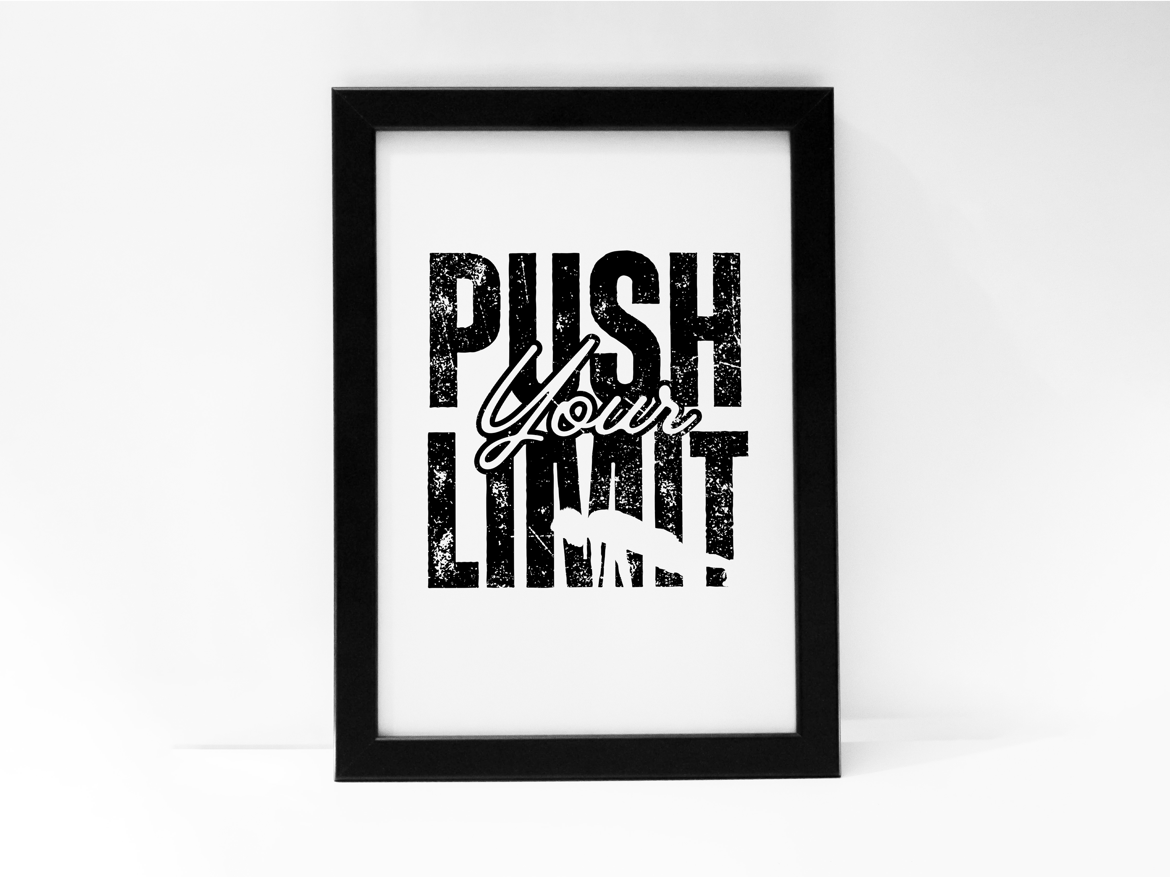 "PUSH YOUR LIMIT: MOTIVATIONAL" Poster: Add a Touch of Personality to Your Space