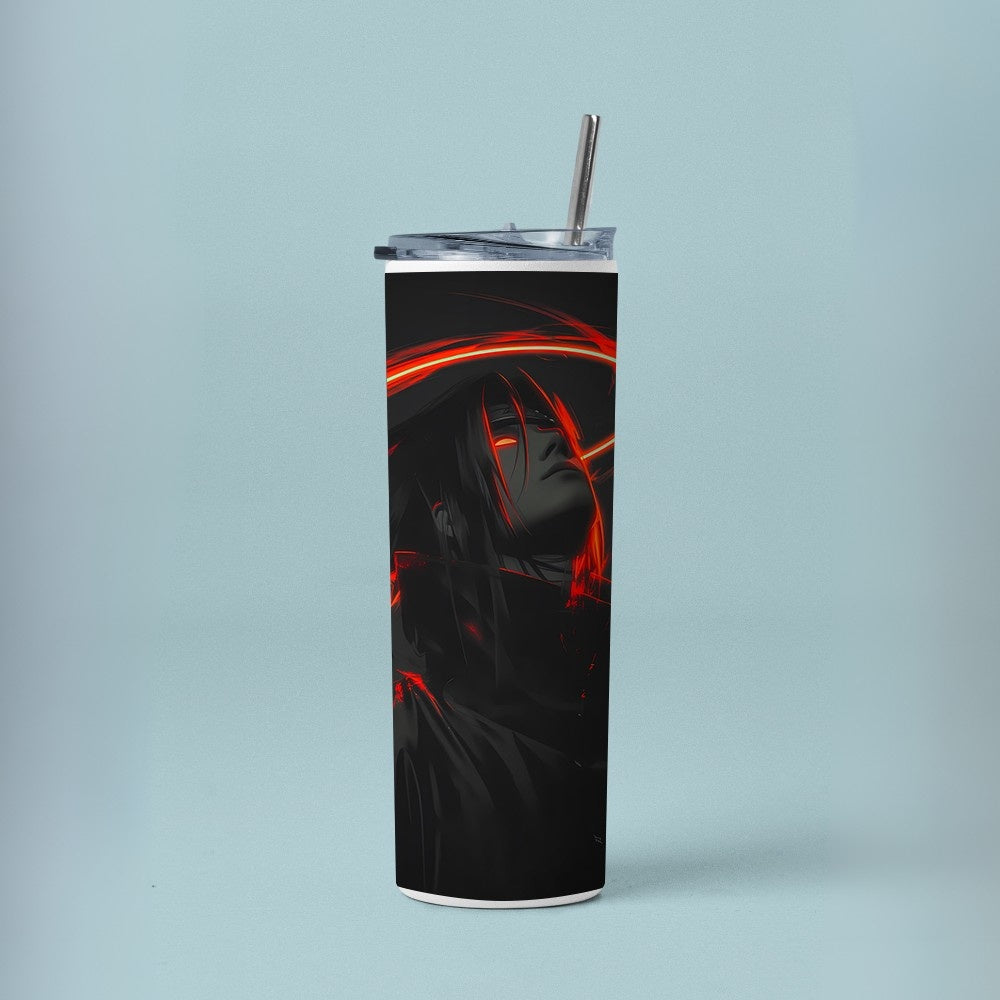 "Naruto : Sasuke Uchiha Anime" Tumbler with Metal Straw