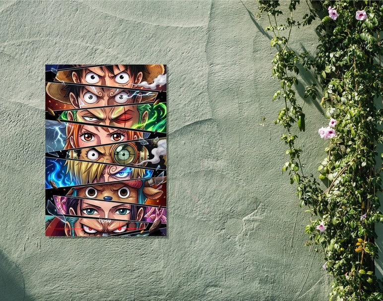 "ONE PIECE FULL CREW - SO2" -Shiny & Sturdy Metallic Poster Art That Pops & Sticks