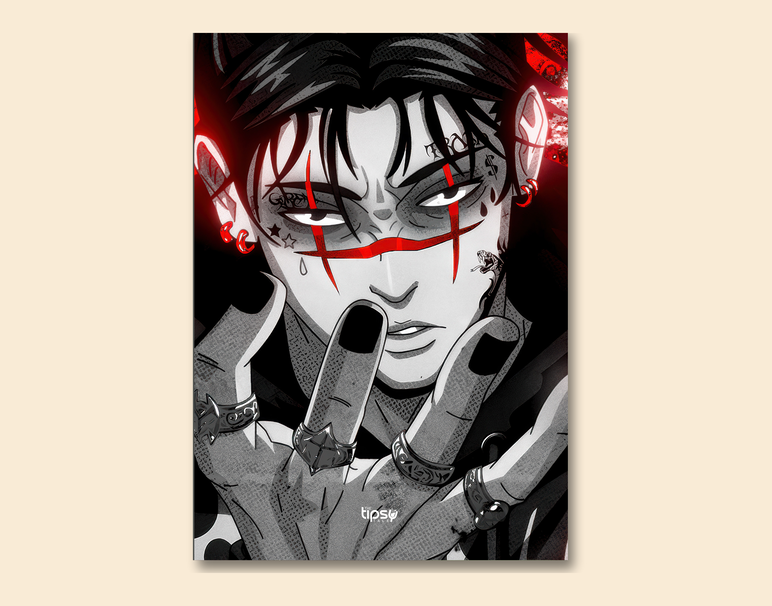 "CHOSO RED" -Shiny & Sturdy Metallic Poster Art That Pops & Sticks