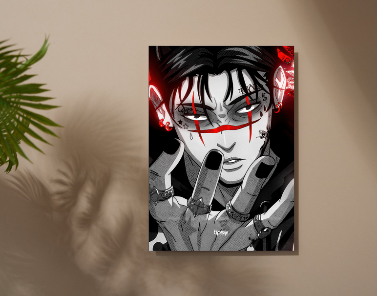 "CHOSO RED" -Shiny & Sturdy Metallic Poster Art That Pops & Sticks
