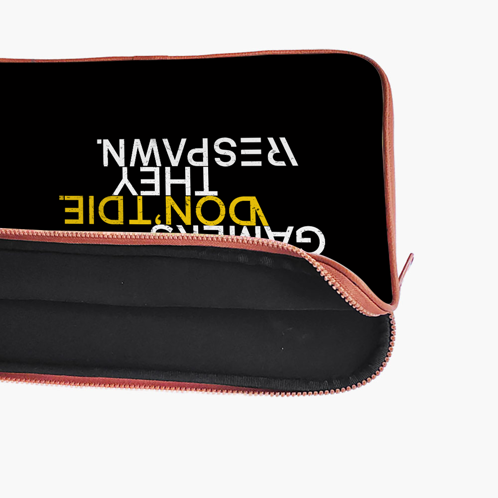"GAMERS DON'T DIE" Laptop Sleeves:Bold Modern Design for Every Size