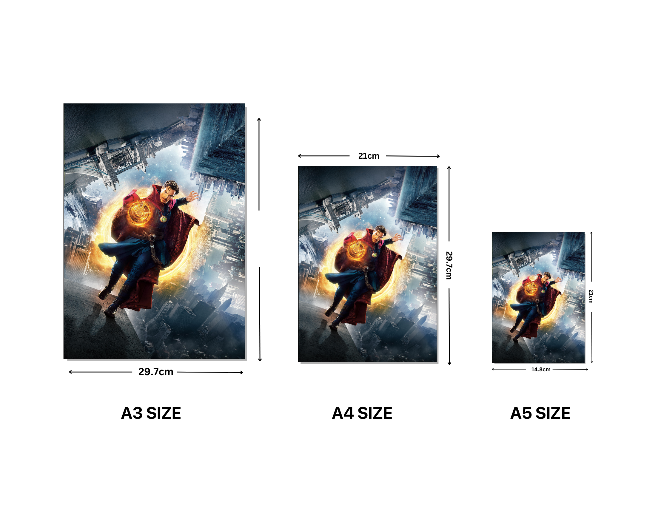 "DR.STRANGE- THE FIGHT THROUGH TIME"- Shiny & Sturdy Metallic Poster Art That Pops & Sticks (Literally!)