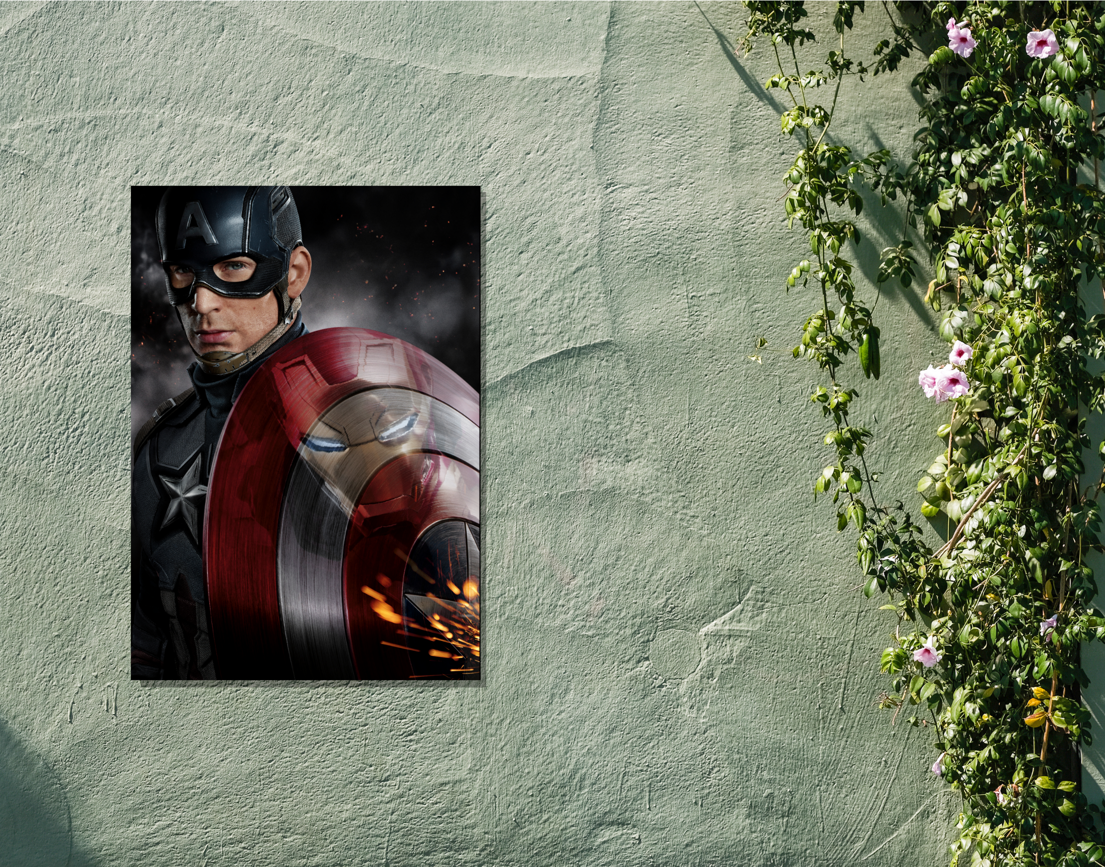 "CAPTAIN AMERICA VS IRON MAN: THE FIGHT"- Shiny & Sturdy Metallic Poster Art That Pops & Sticks (Literally!)