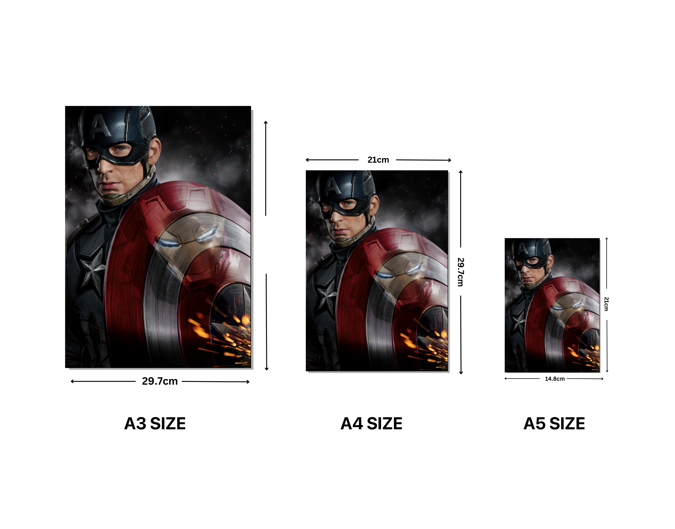 "CAPTAIN AMERICA VS IRON MAN: THE FIGHT"- Shiny & Sturdy Metallic Poster Art That Pops & Sticks (Literally!)