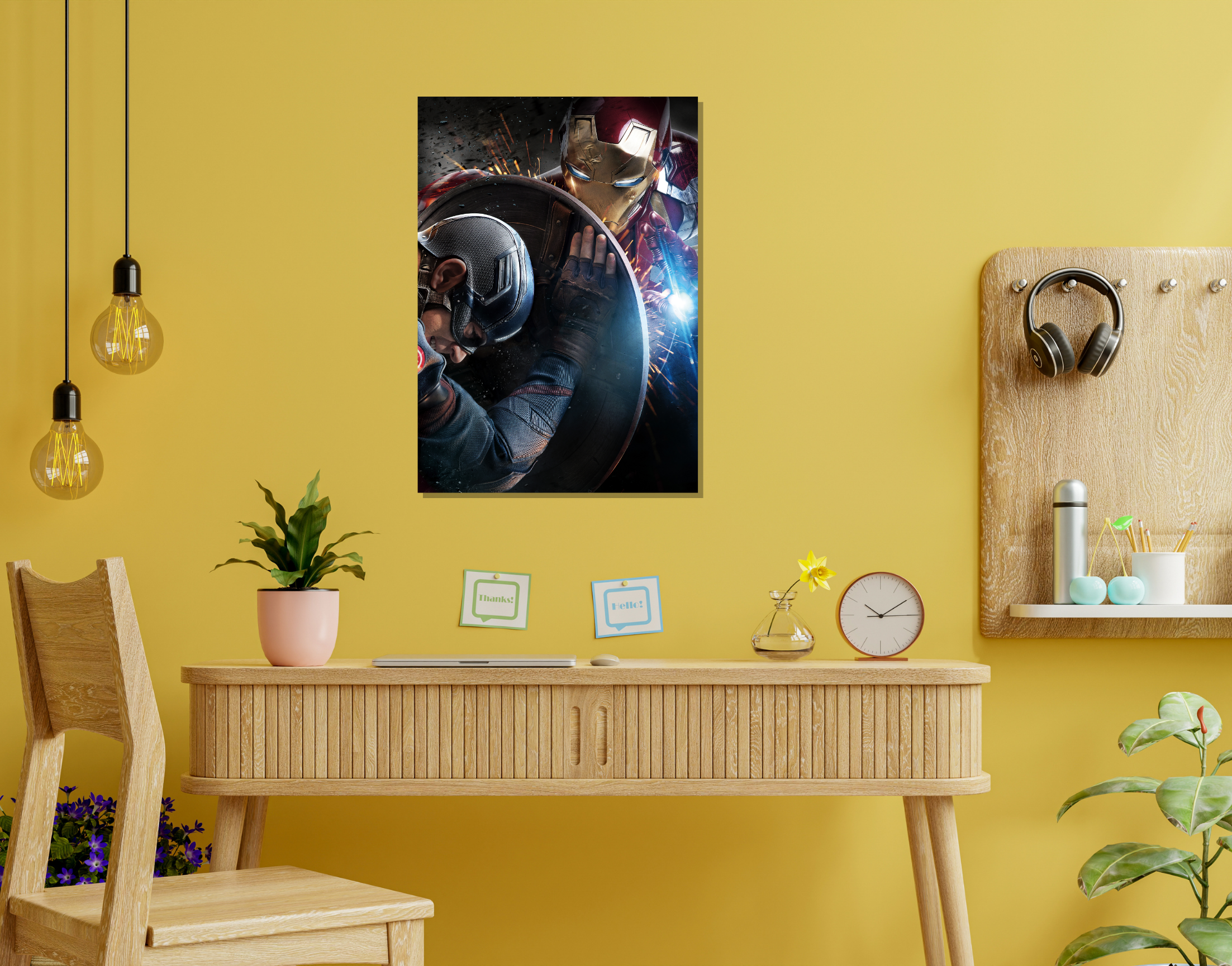 "CAPTAIN AMERICA VS IRON MAN: THE WAR"- Shiny & Sturdy Metallic Poster Art That Pops & Sticks (Literally!)