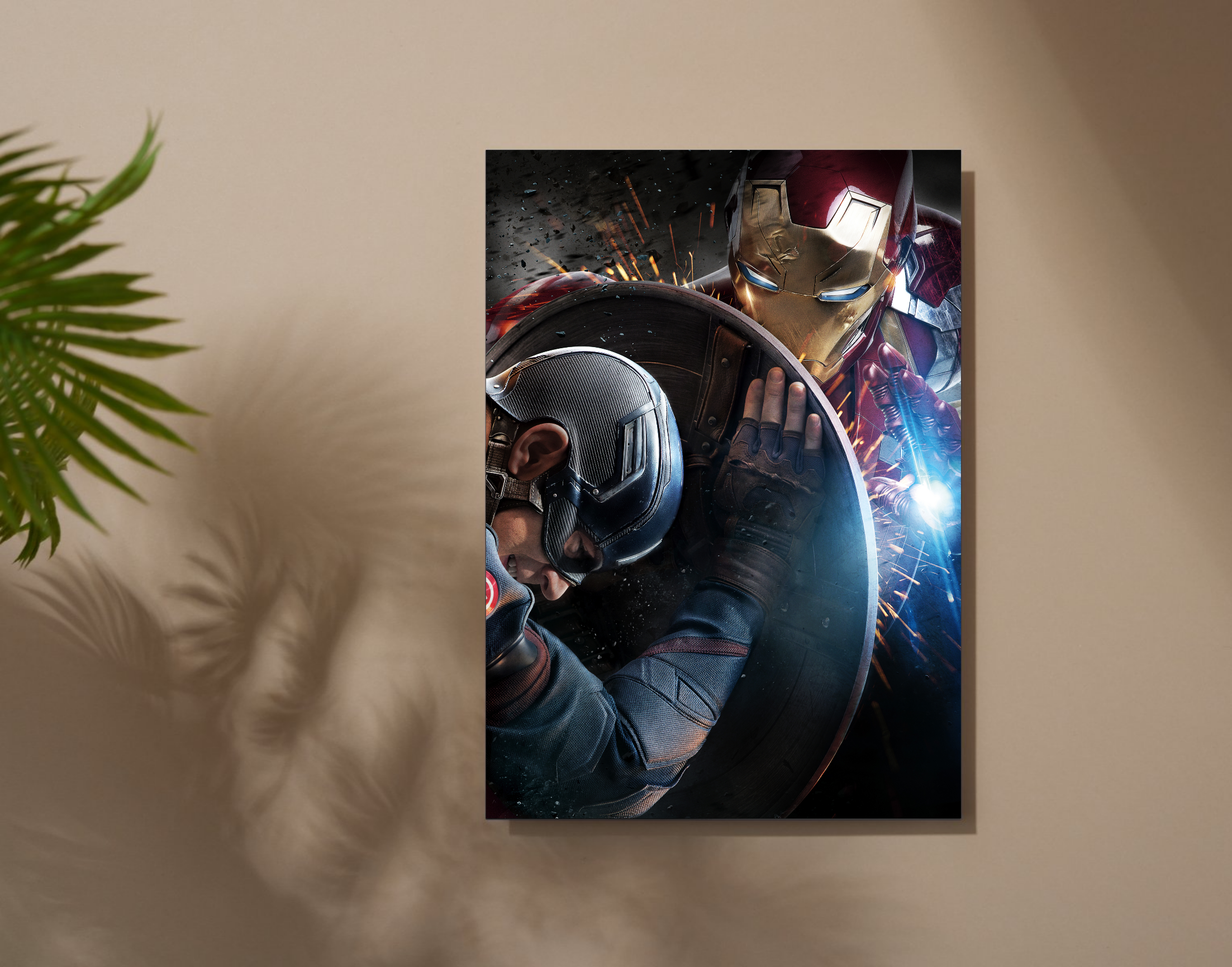 "CAPTAIN AMERICA VS IRON MAN: THE WAR"- Shiny & Sturdy Metallic Poster Art That Pops & Sticks (Literally!)
