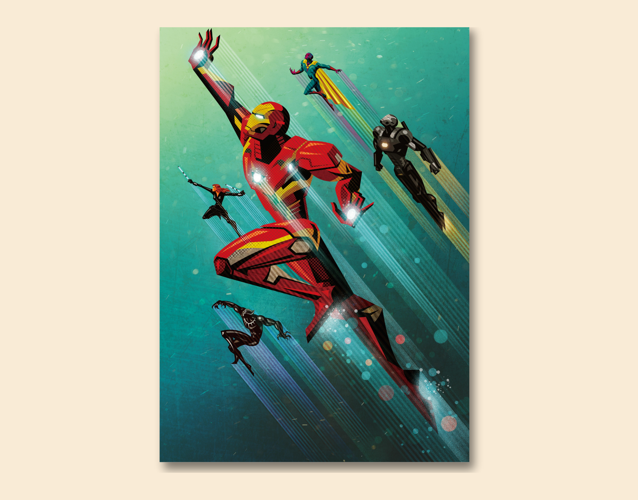 "AVENGERS: SKETCH DESIGN"- Shiny & Sturdy Metallic Poster Art That Pops & Sticks (Literally!)