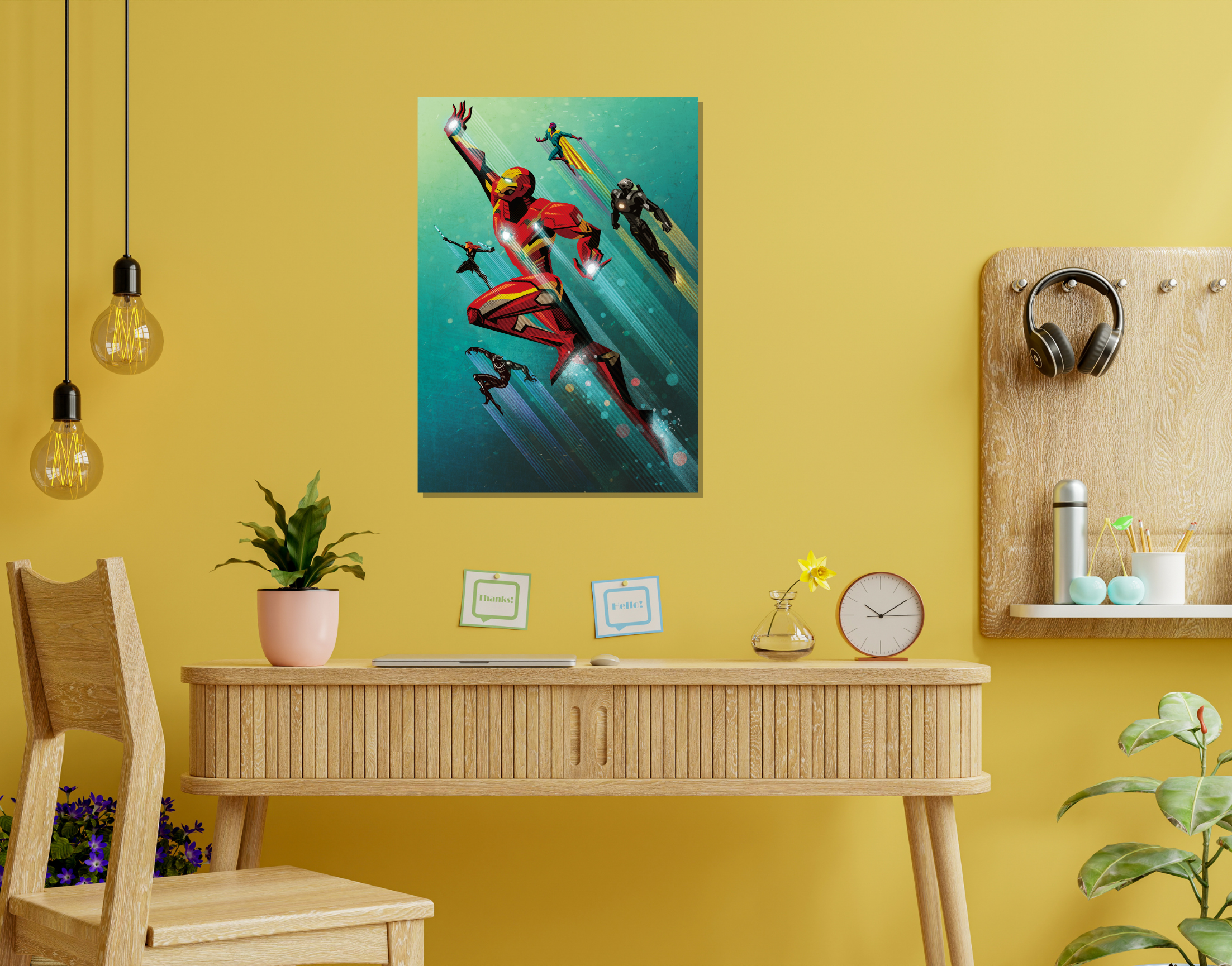 "AVENGERS: SKETCH DESIGN"- Shiny & Sturdy Metallic Poster Art That Pops & Sticks (Literally!)