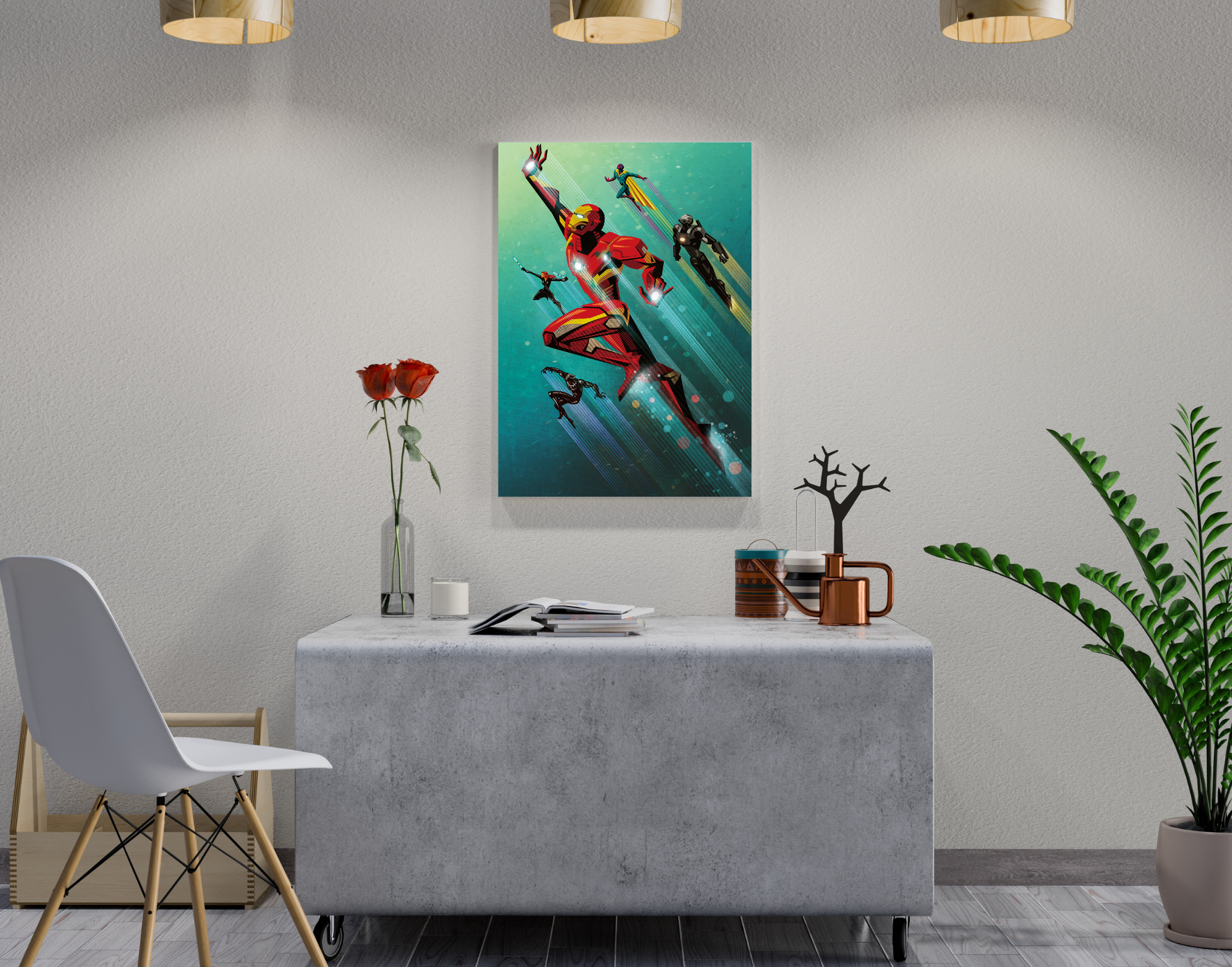 "AVENGERS: SKETCH DESIGN"- Shiny & Sturdy Metallic Poster Art That Pops & Sticks (Literally!)