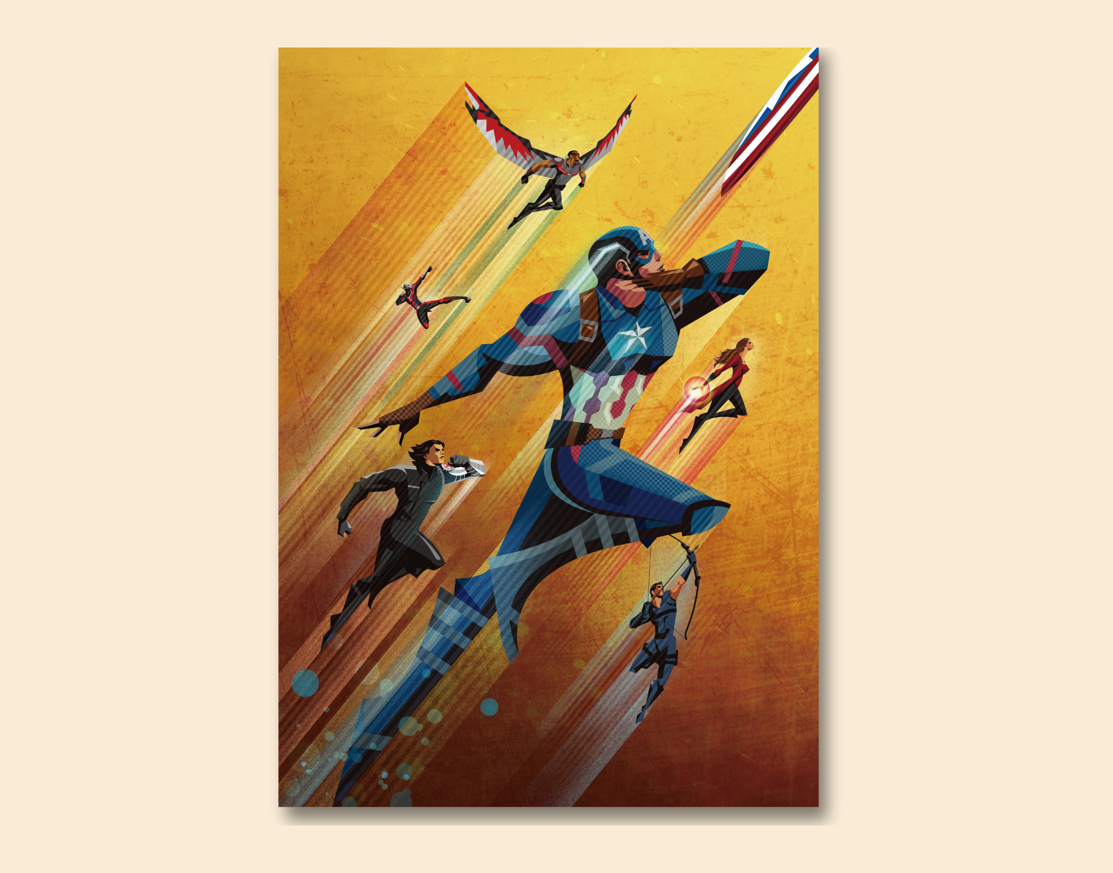 "AVENGERS TEAM: SKETCH DESIGN"- Shiny & Sturdy Metallic Poster Art That Pops & Sticks (Literally!)