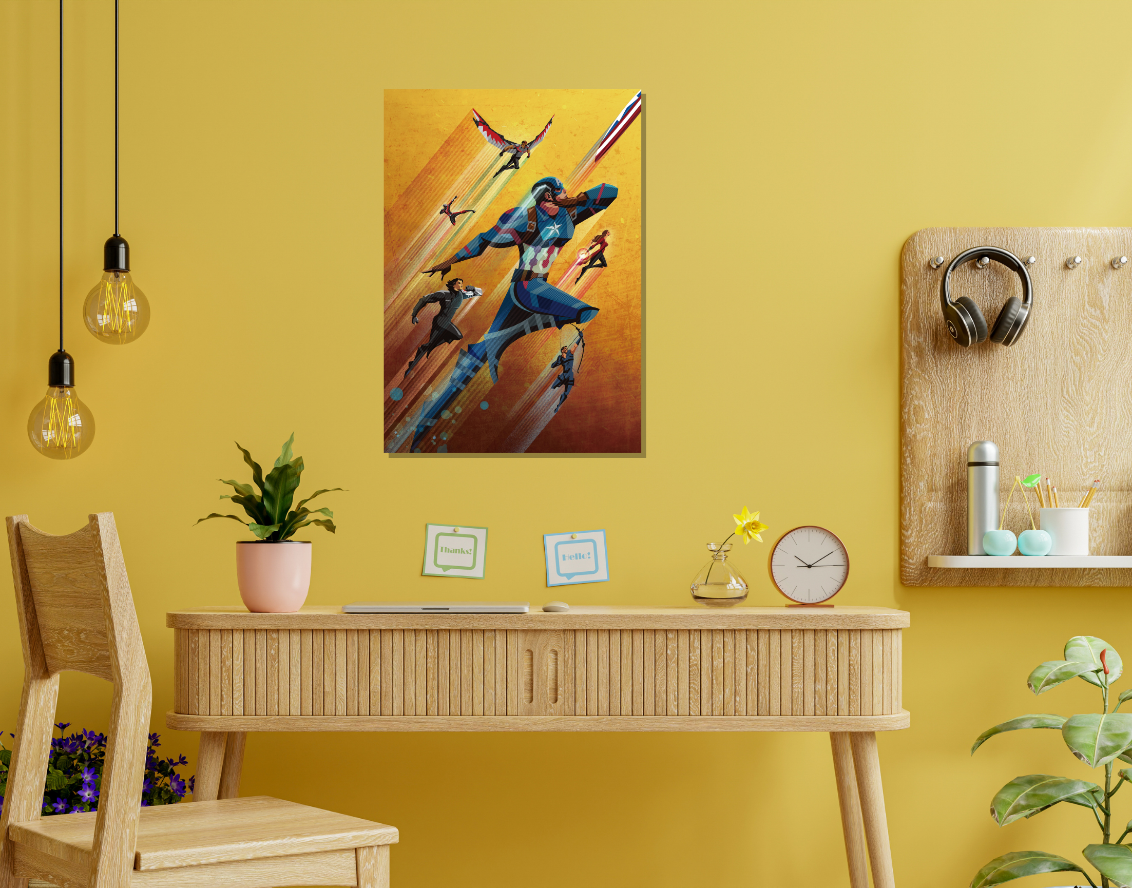 "AVENGERS TEAM: SKETCH DESIGN"- Shiny & Sturdy Metallic Poster Art That Pops & Sticks (Literally!)