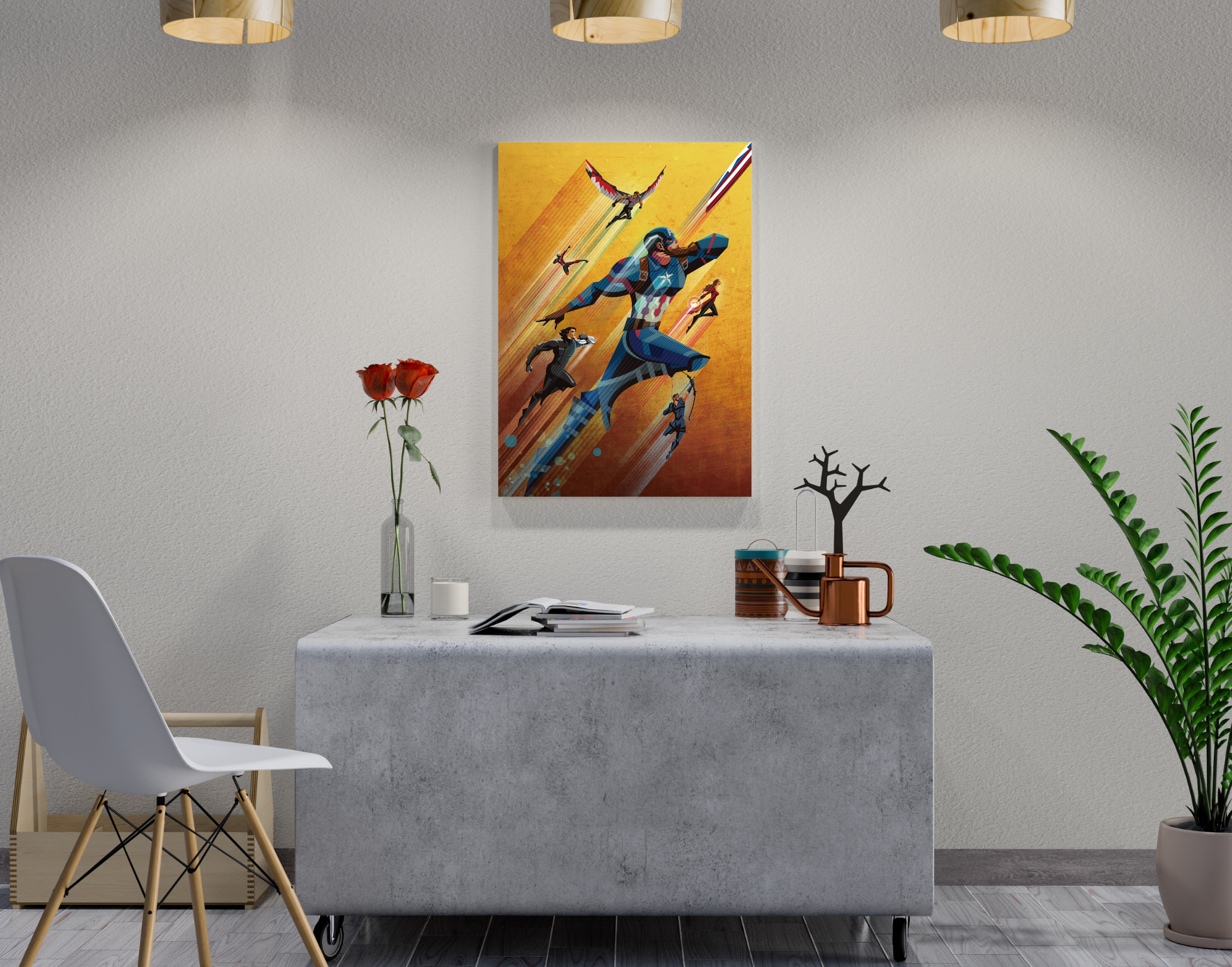 "AVENGERS TEAM: SKETCH DESIGN"- Shiny & Sturdy Metallic Poster Art That Pops & Sticks (Literally!)