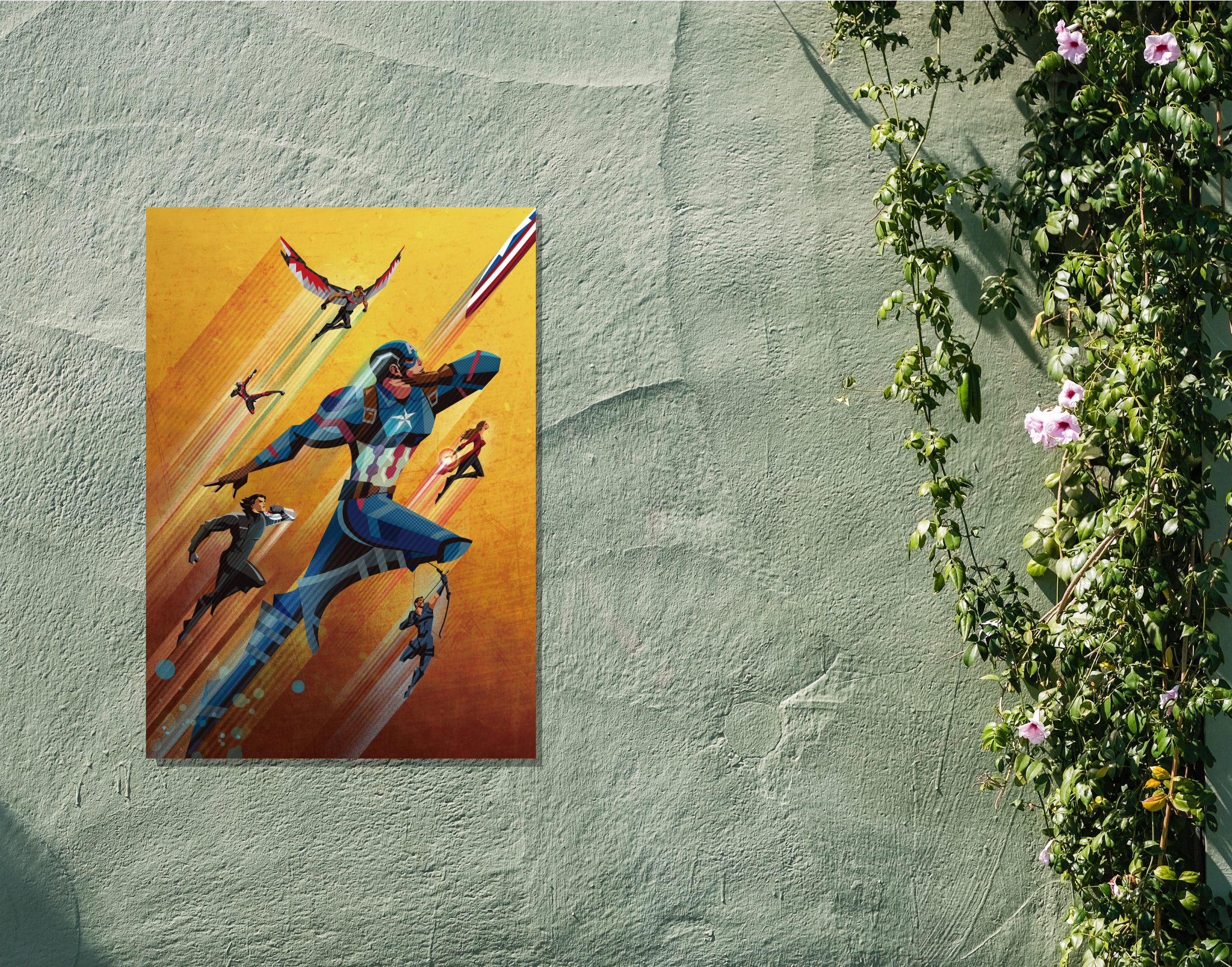 "AVENGERS TEAM: SKETCH DESIGN"- Shiny & Sturdy Metallic Poster Art That Pops & Sticks (Literally!)