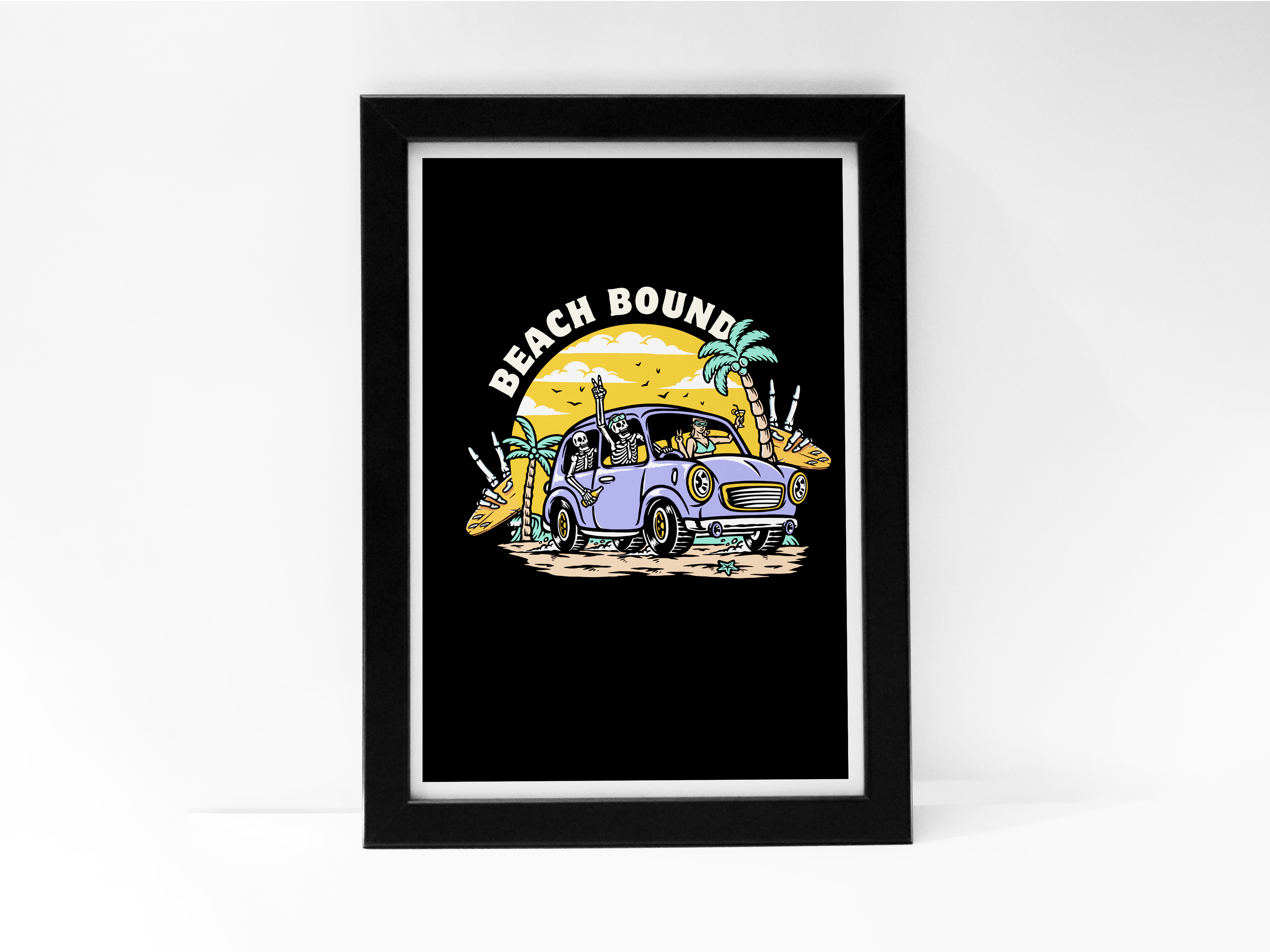 "BEACH BOUND:SKULL UP" Poster: Add a Touch of Personality to Your Space
