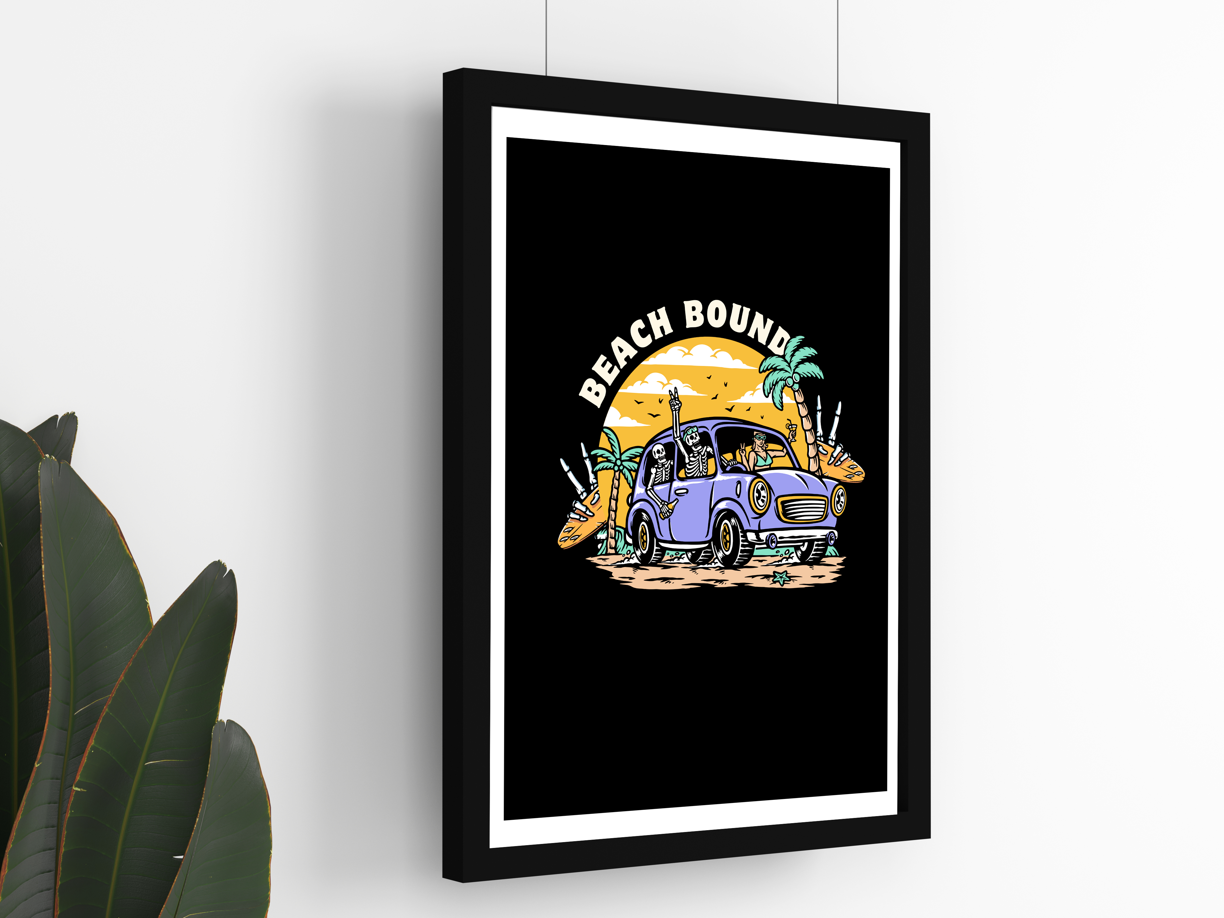 "BEACH BOUND:SKULL UP" Poster: Add a Touch of Personality to Your Space