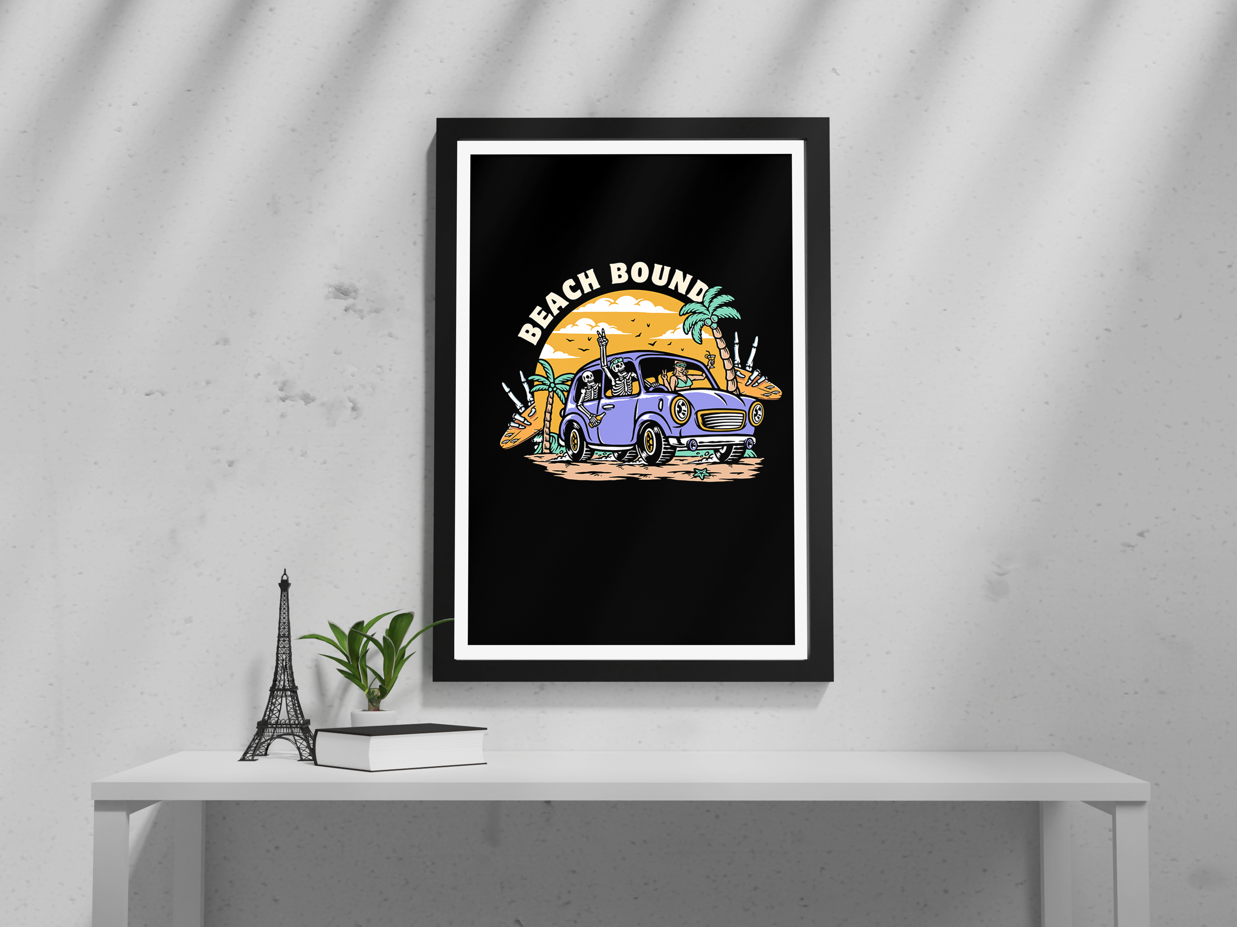"BEACH BOUND:SKULL UP" Poster: Add a Touch of Personality to Your Space