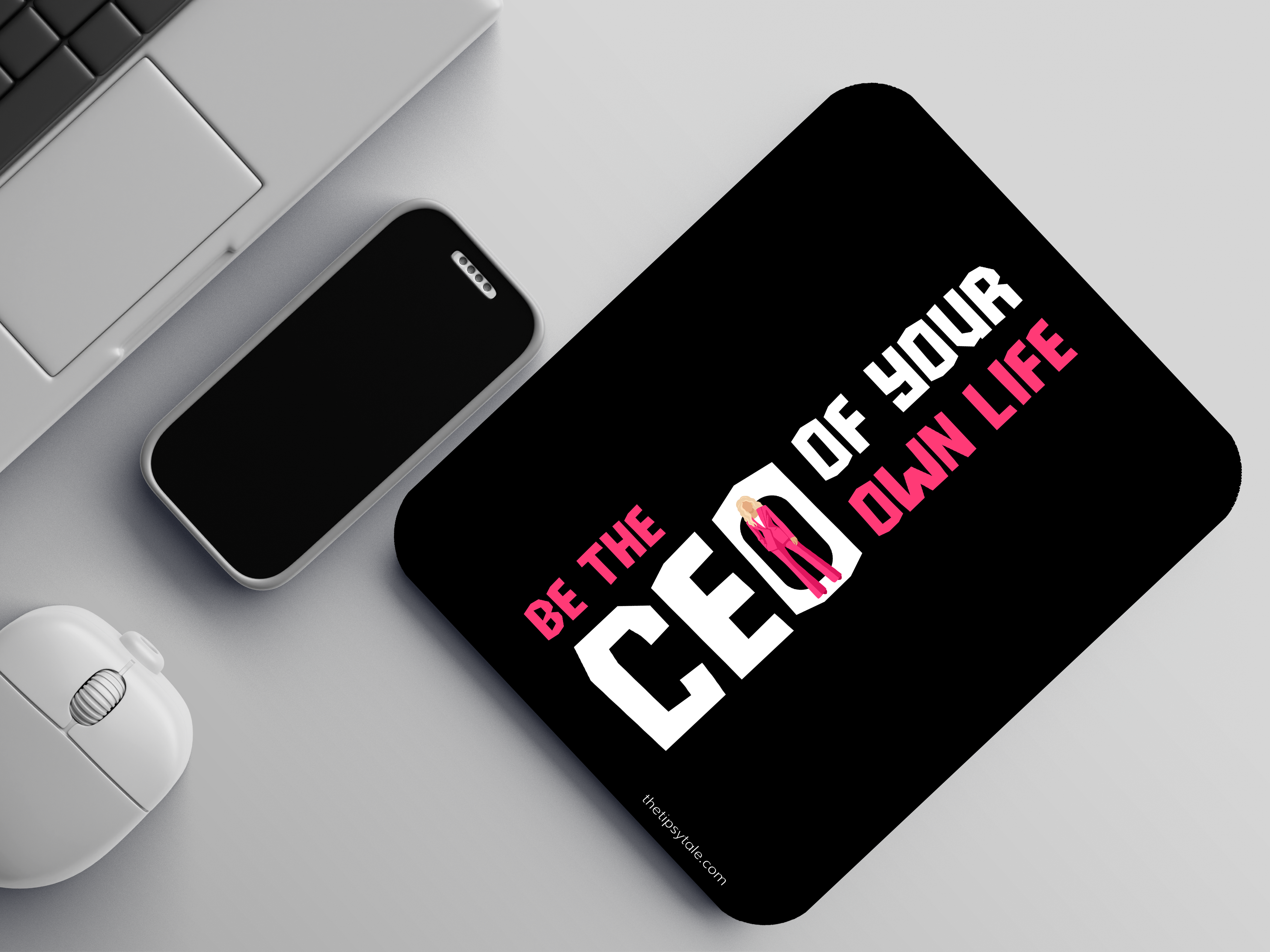"BE THE CEO OF YOUR OWN LIFE TEXT VARIATION-WOMEN'S EDITION" Mousepad Enhance Your Workspace with Style