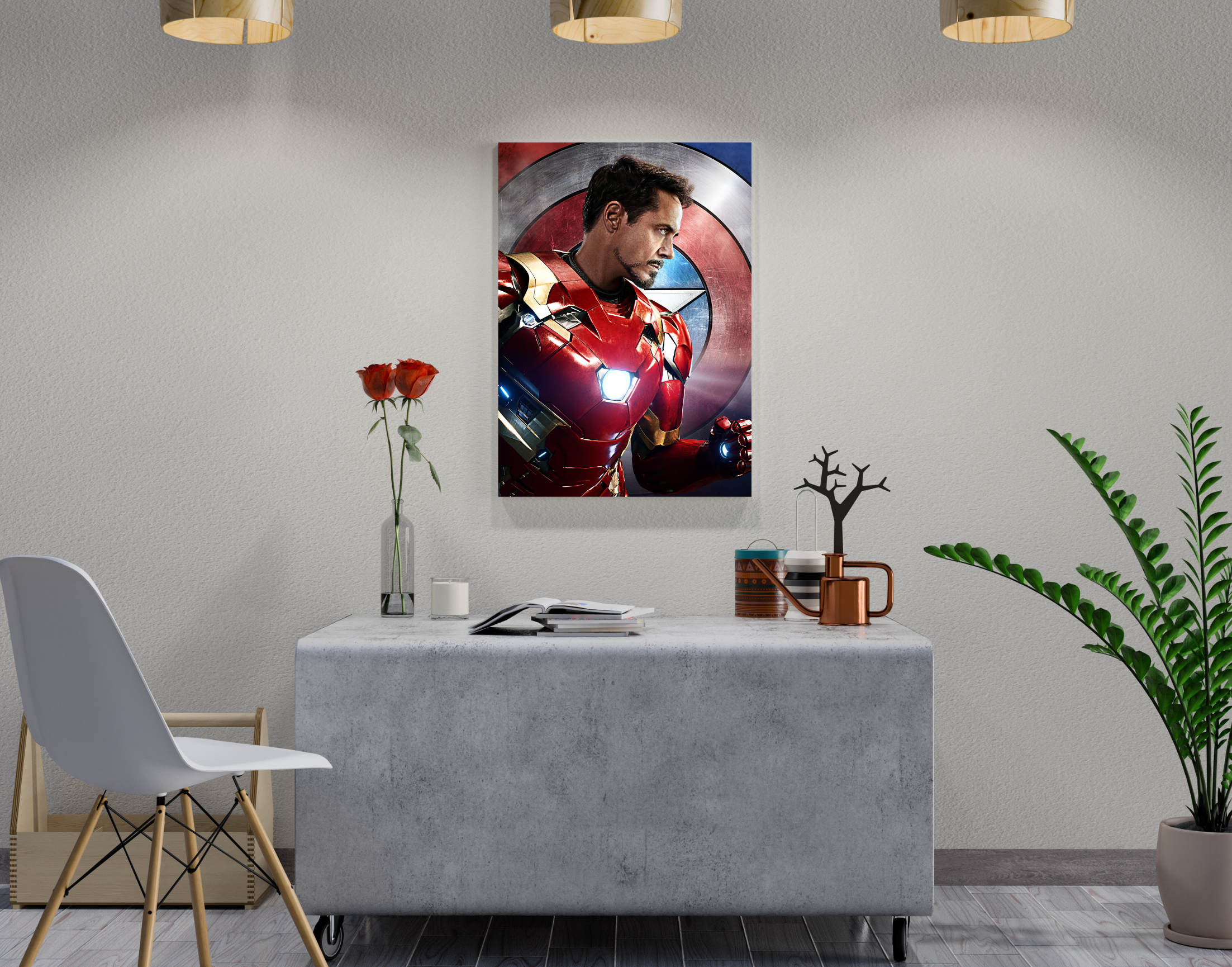 "IRON MAN vs CAPTAIN AMERICA: MARVEL"- Shiny & Sturdy Metallic Poster Art That Pops & Sticks (Literally!)