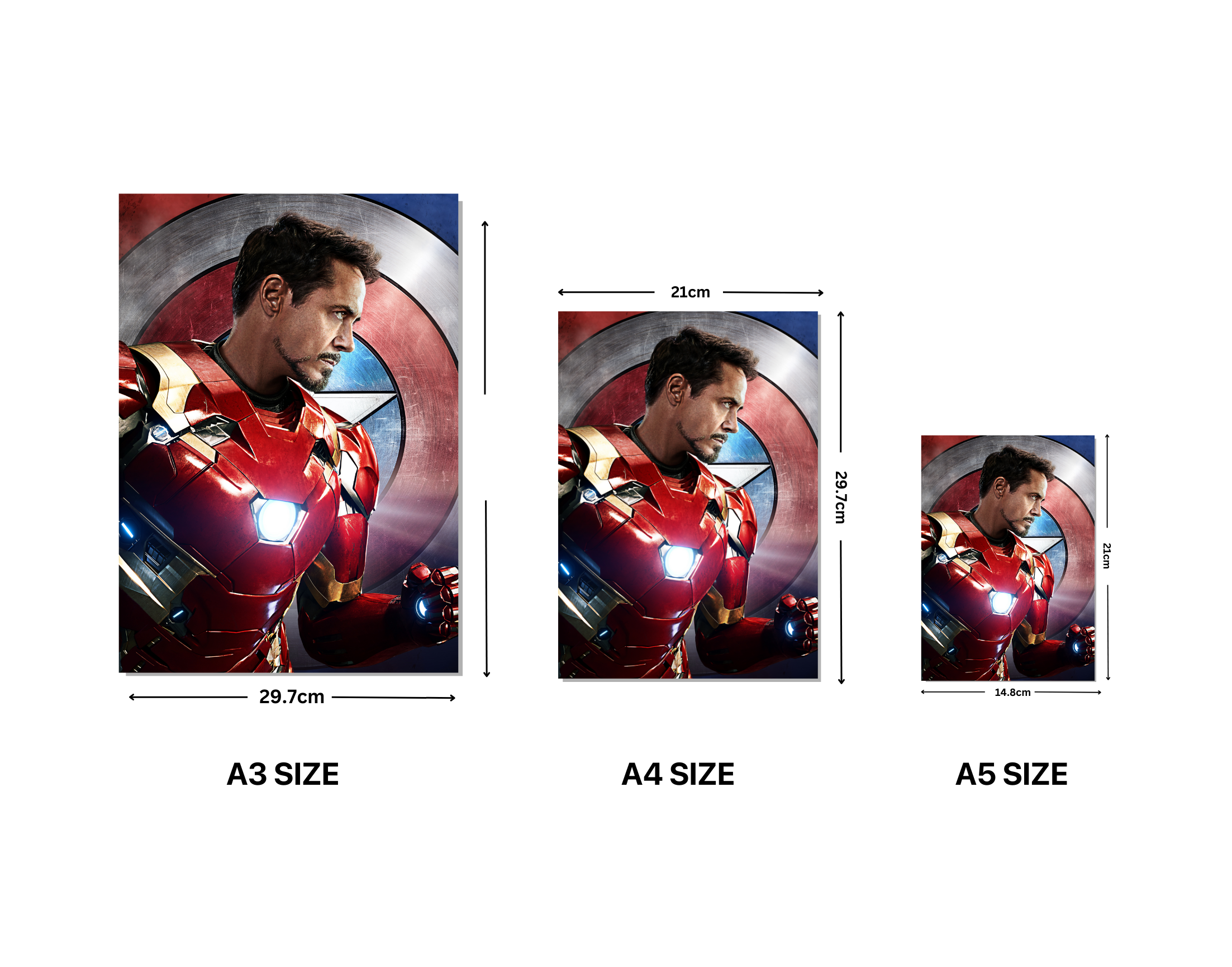 "IRON MAN vs CAPTAIN AMERICA: MARVEL"- Shiny & Sturdy Metallic Poster Art That Pops & Sticks (Literally!)