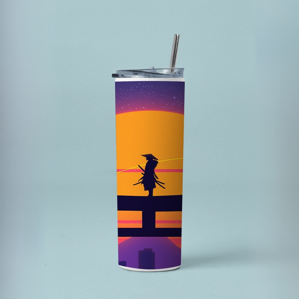 "Samurai Torii gate" Tumbler with Metal Straw