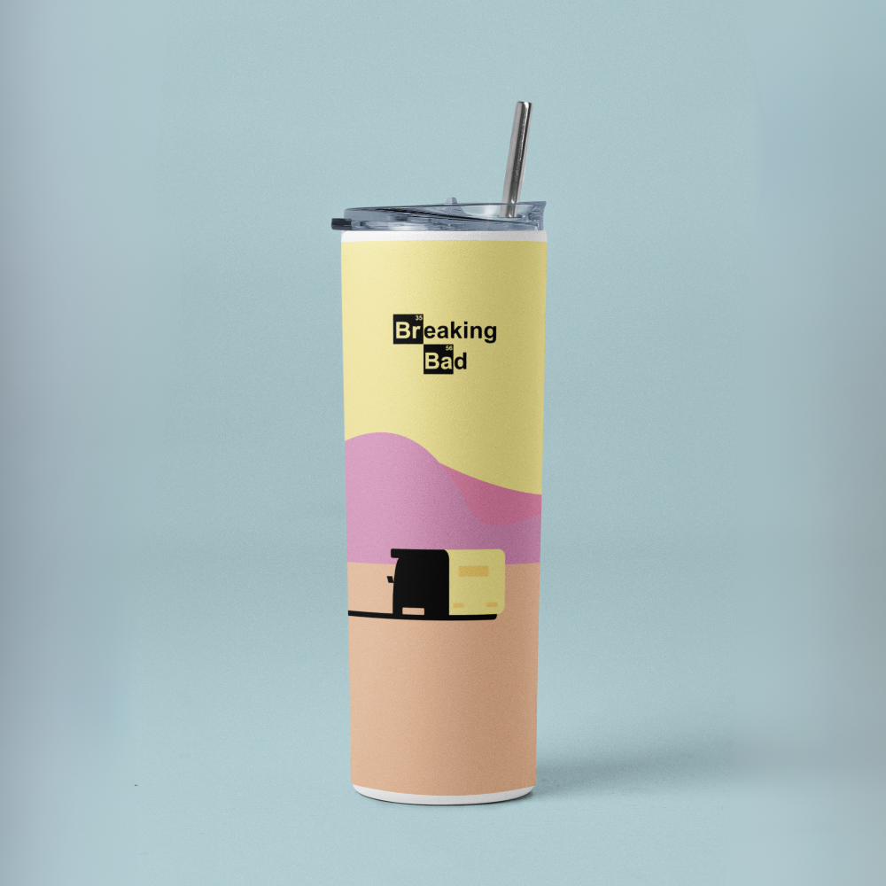 "Breaking Bad Theme Print" Tumbler with Metal Straw