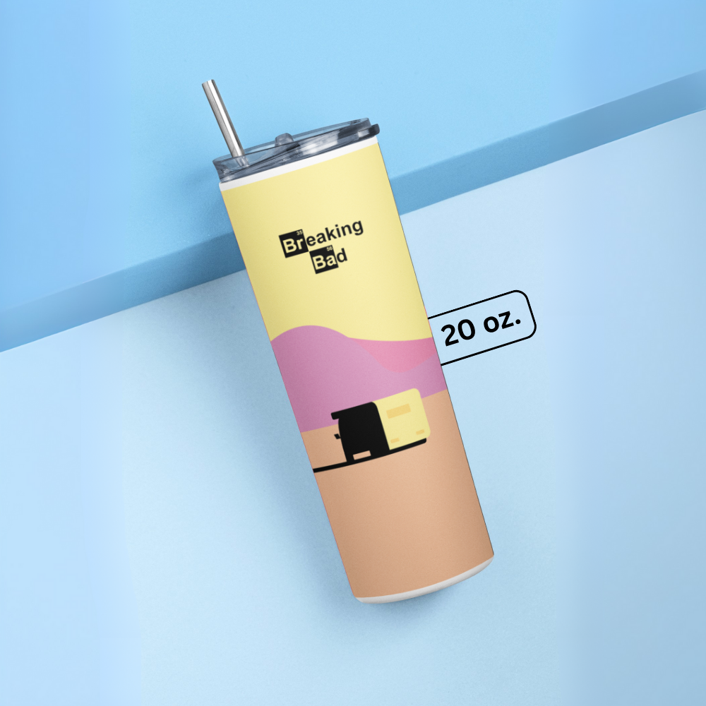 "Breaking Bad Theme Print" Tumbler with Metal Straw
