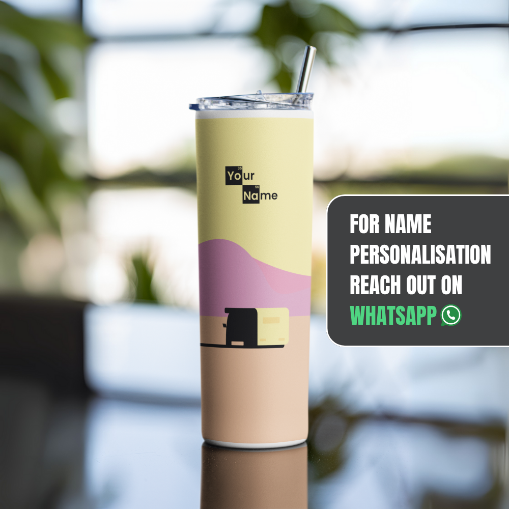 "Breaking Bad Theme Print" Tumbler with Metal Straw