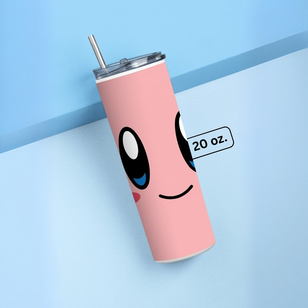 "Hello Kitty: Kirby Kawaii face" Tumbler with Metal Straw