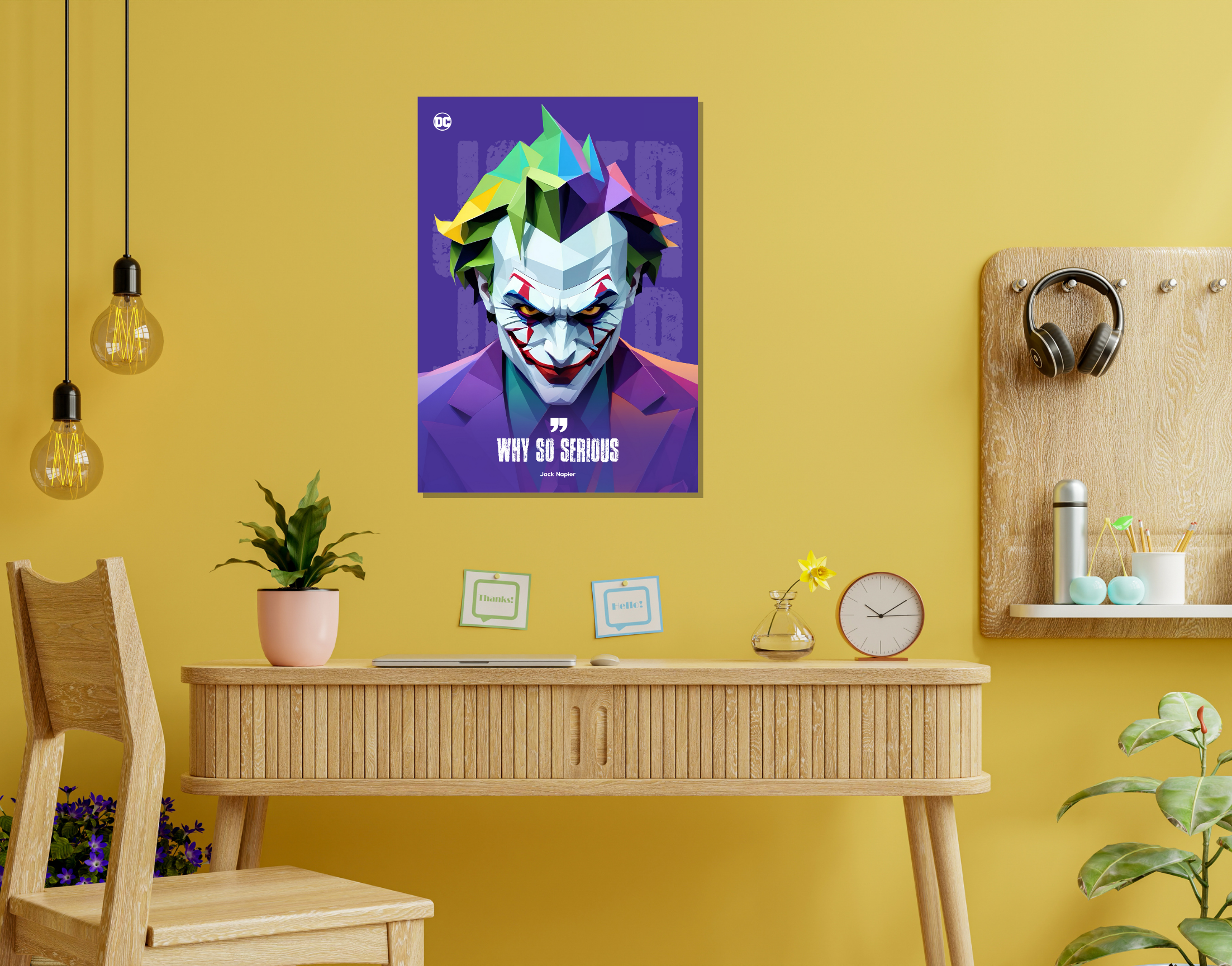 "WHY SO SERIOUS: JOKER"- Shiny & Sturdy Metallic Poster Art That Pops & Sticks (Literally!)