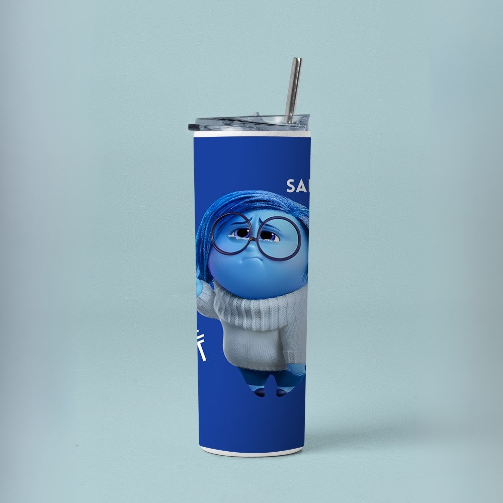 "Inside Out : Sadness" Tumbler with Metal Straw