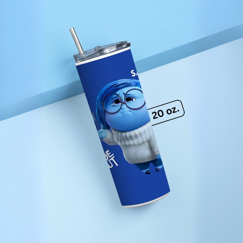"Inside Out : Sadness" Tumbler with Metal Straw