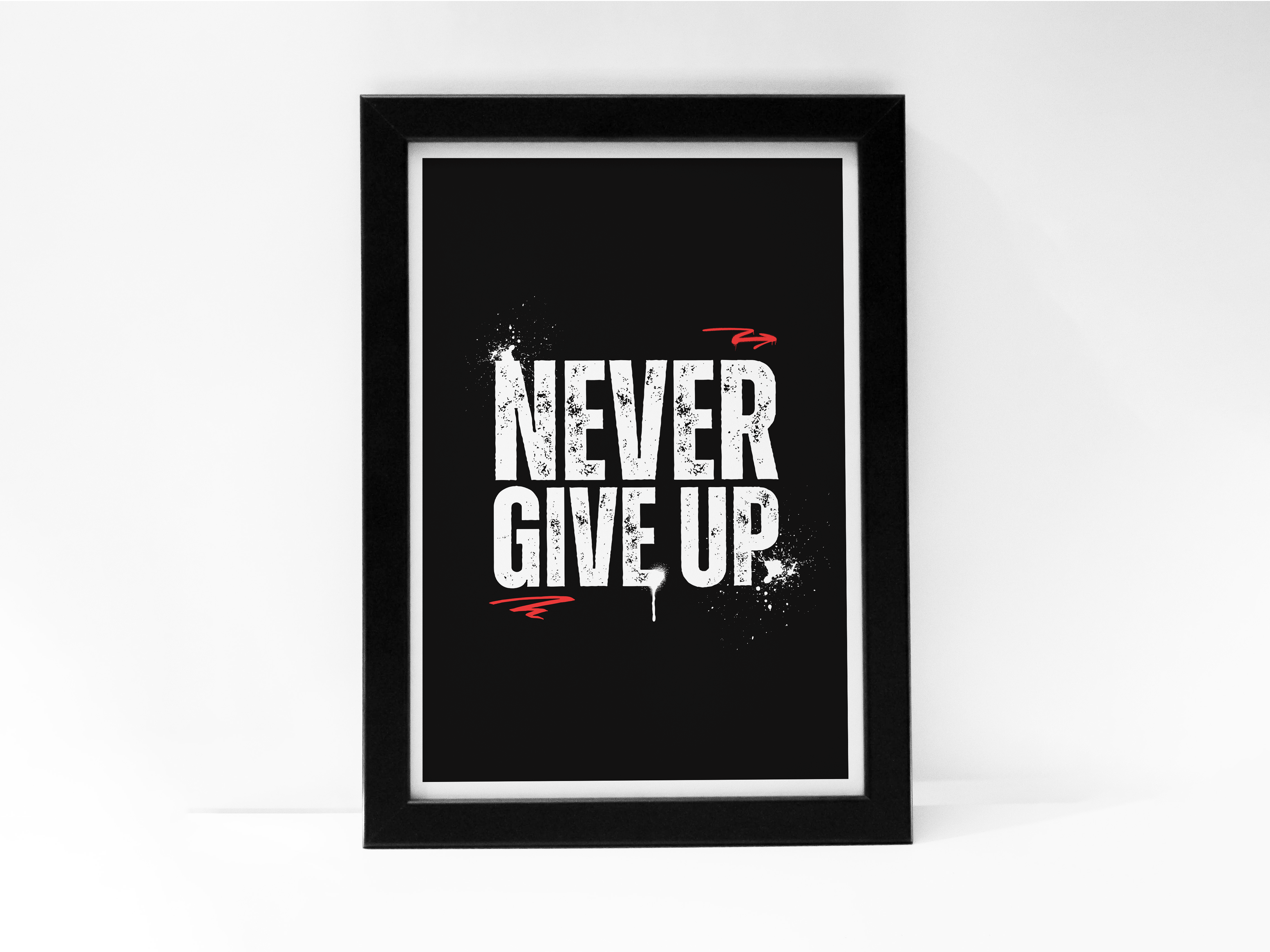 "NEVER GIVE UP: SPLASH MOTIVATION" Poster: Add a Touch of Personality to Your Space